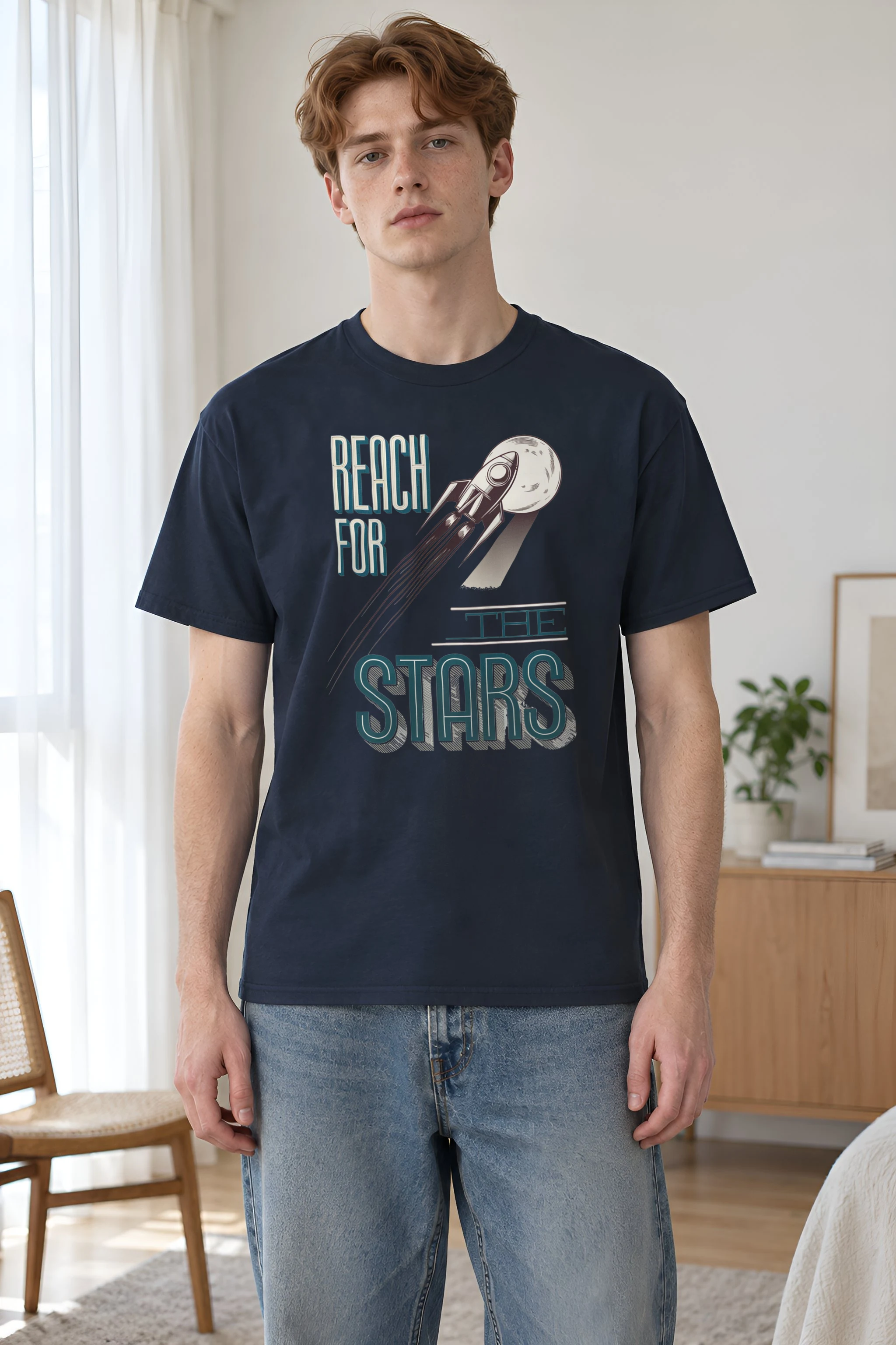 "Lunar Departure" Heavyweight Unisex Crewneck T-shirt