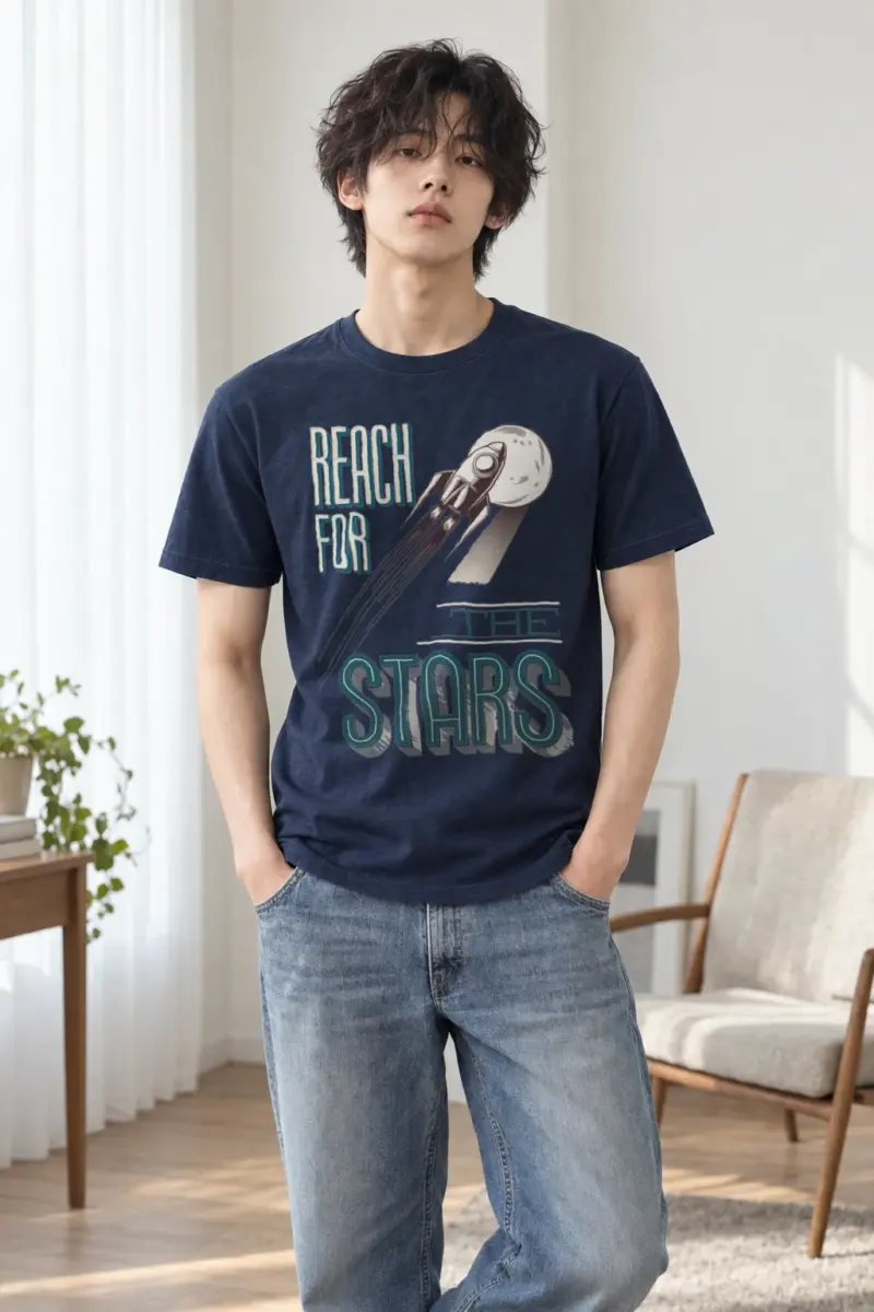 "Lunar Departure" Heavyweight Unisex Crewneck T-shirt