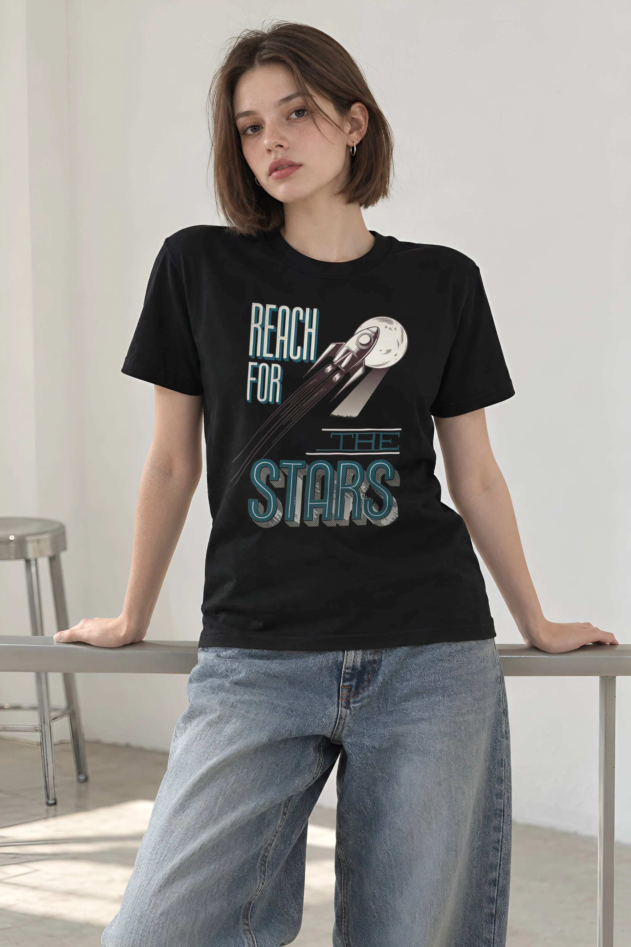 "Lunar Departure" Heavyweight Unisex Crewneck T-shirt