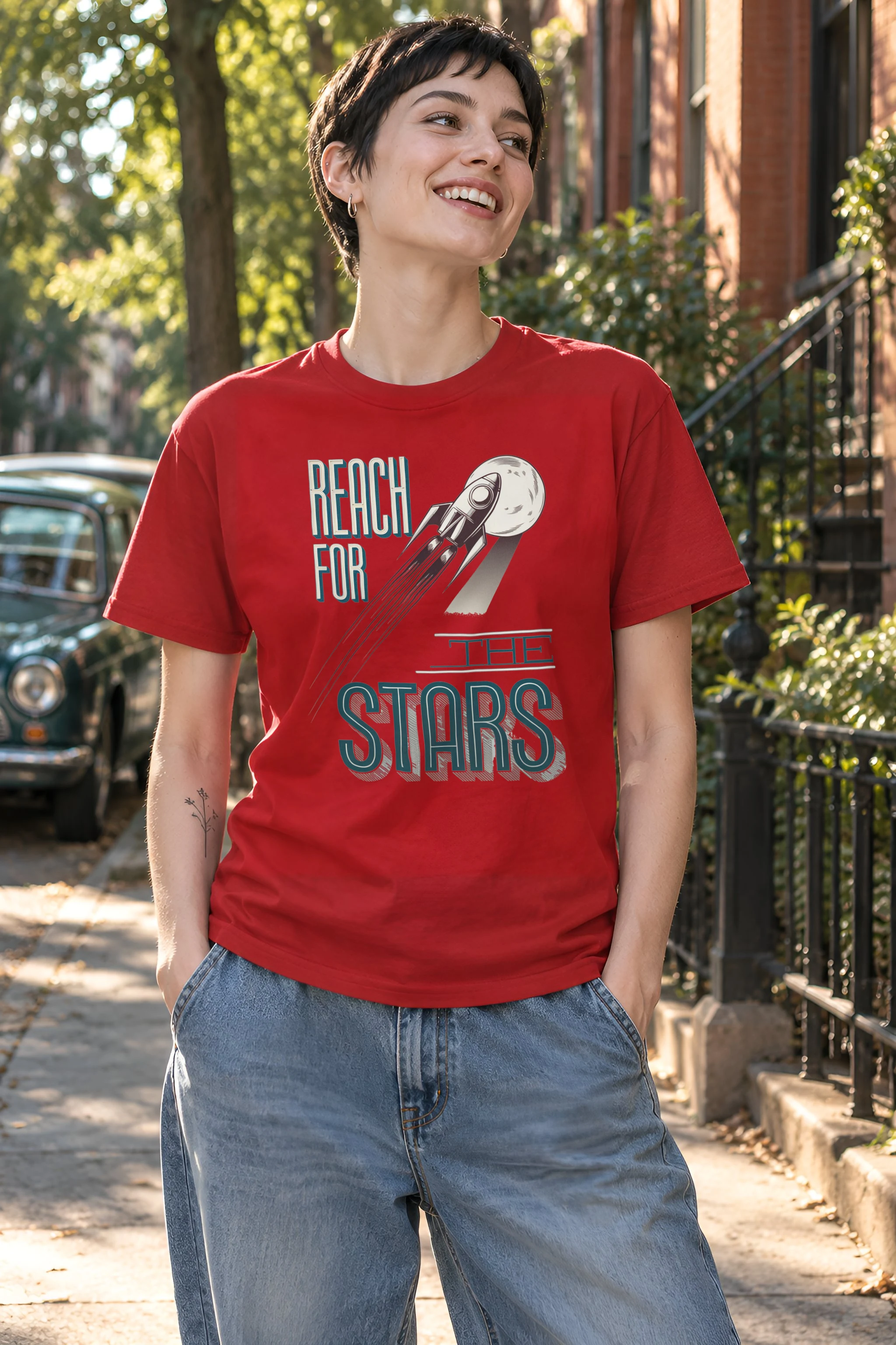 "Lunar Departure" Heavyweight Unisex Crewneck T-shirt