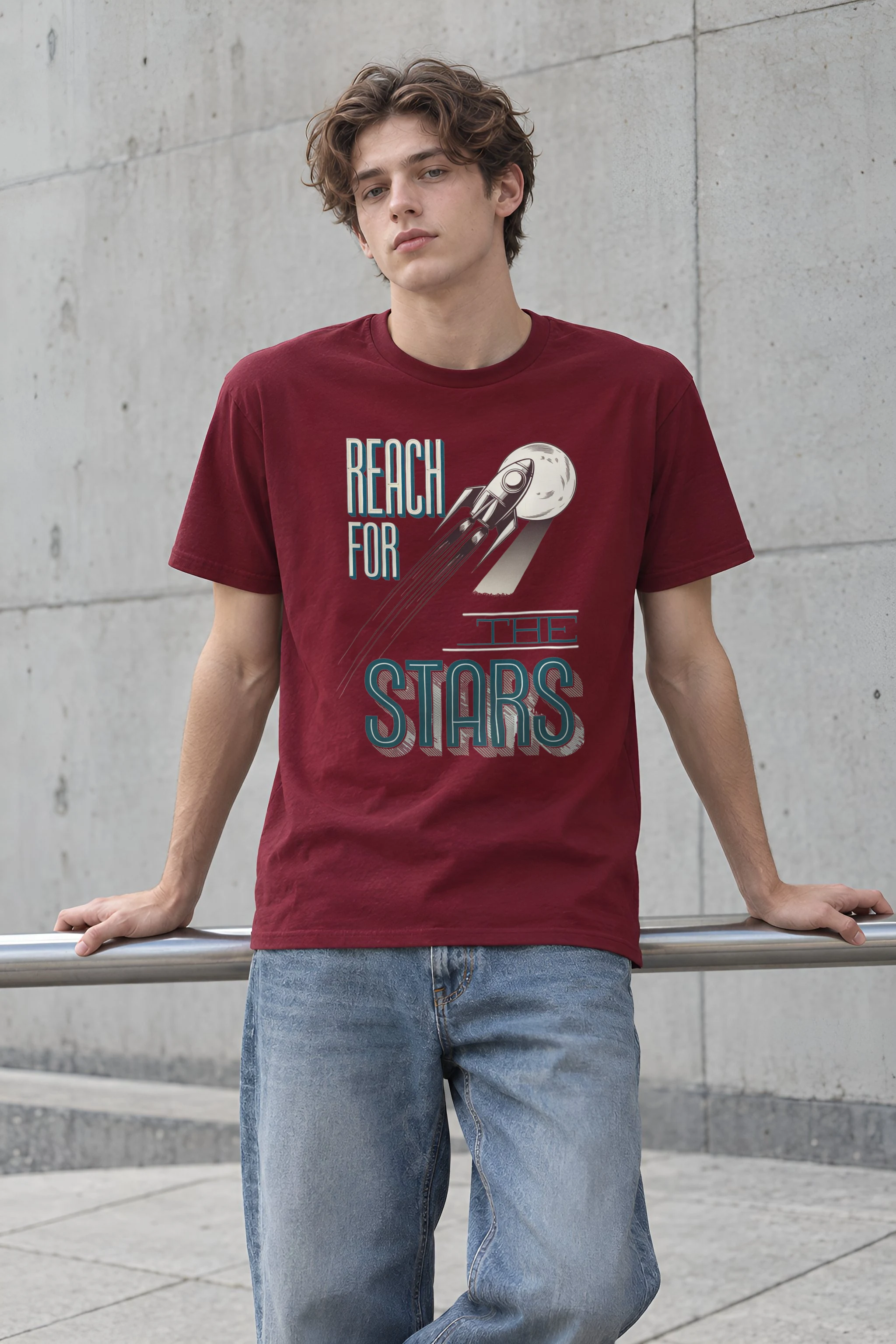 "Lunar Departure" Heavyweight Unisex Crewneck T-shirt