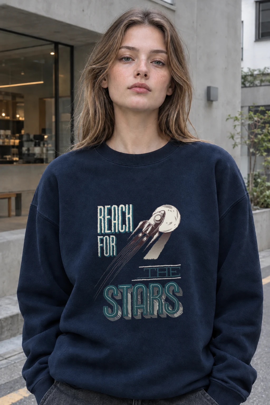 "Lunar Launch" Heavy Blend Unisex Crewneck Sweatshirt | Gildan 18000
