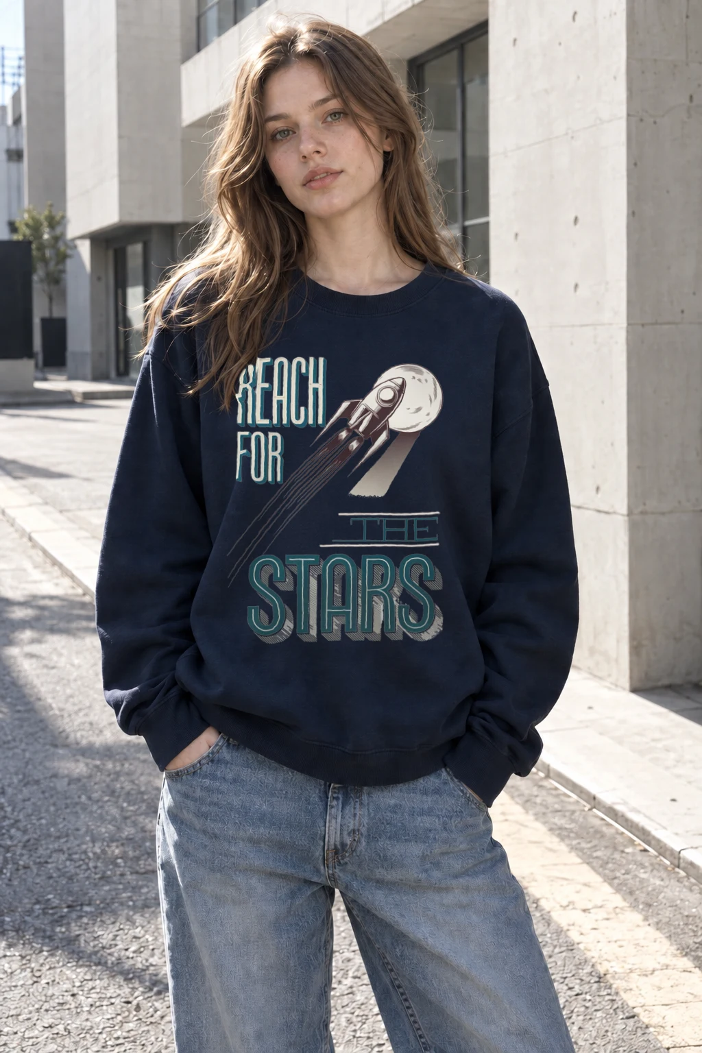 "Lunar Launch" Heavy Blend Unisex Crewneck Sweatshirt | Gildan 18000