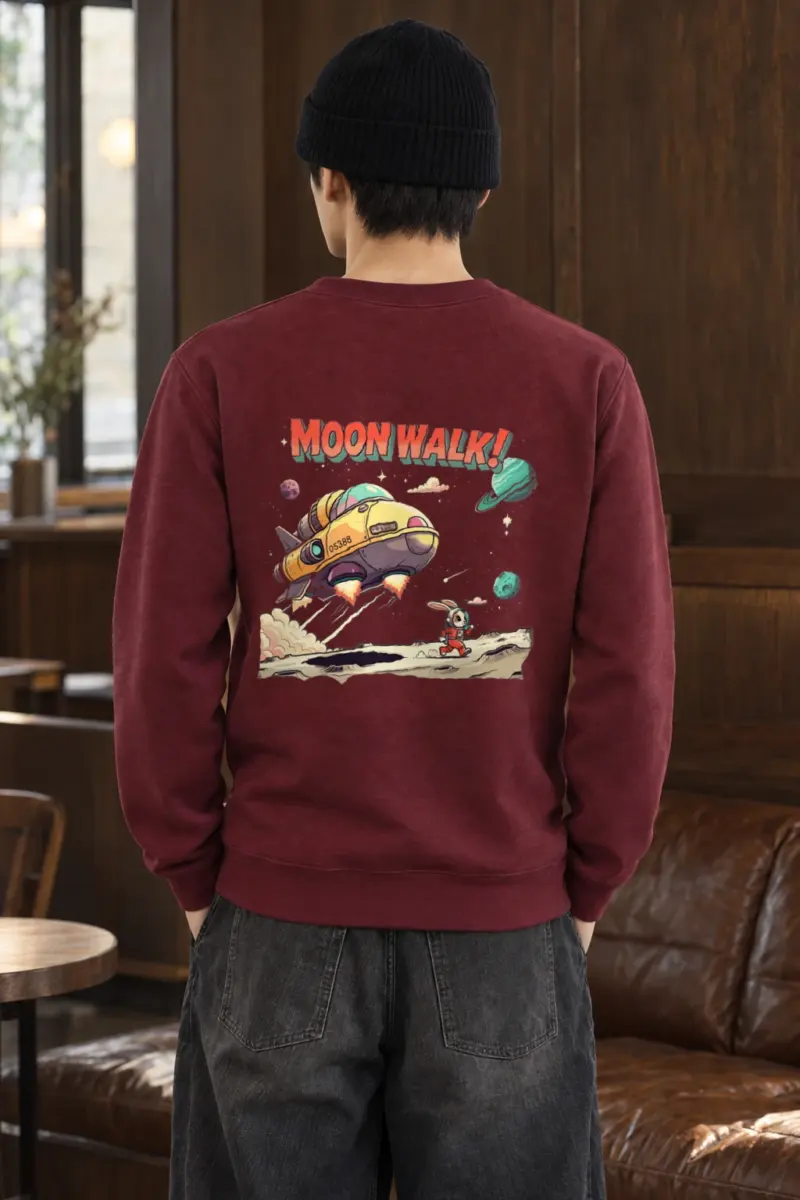 "Lunar Rabbit Rocket" Heavy Blend Unisex Crewneck Sweatshirt