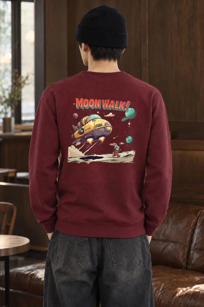 "Lunar Rabbit Rocket" Heavy Blend Unisex Crewneck Sweatshirt