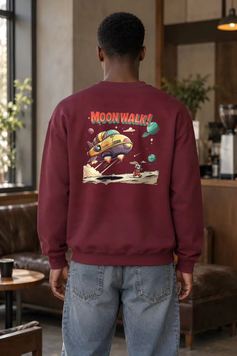 "Lunar Rabbit Rocket" Heavy Blend Unisex Crewneck Sweatshirt