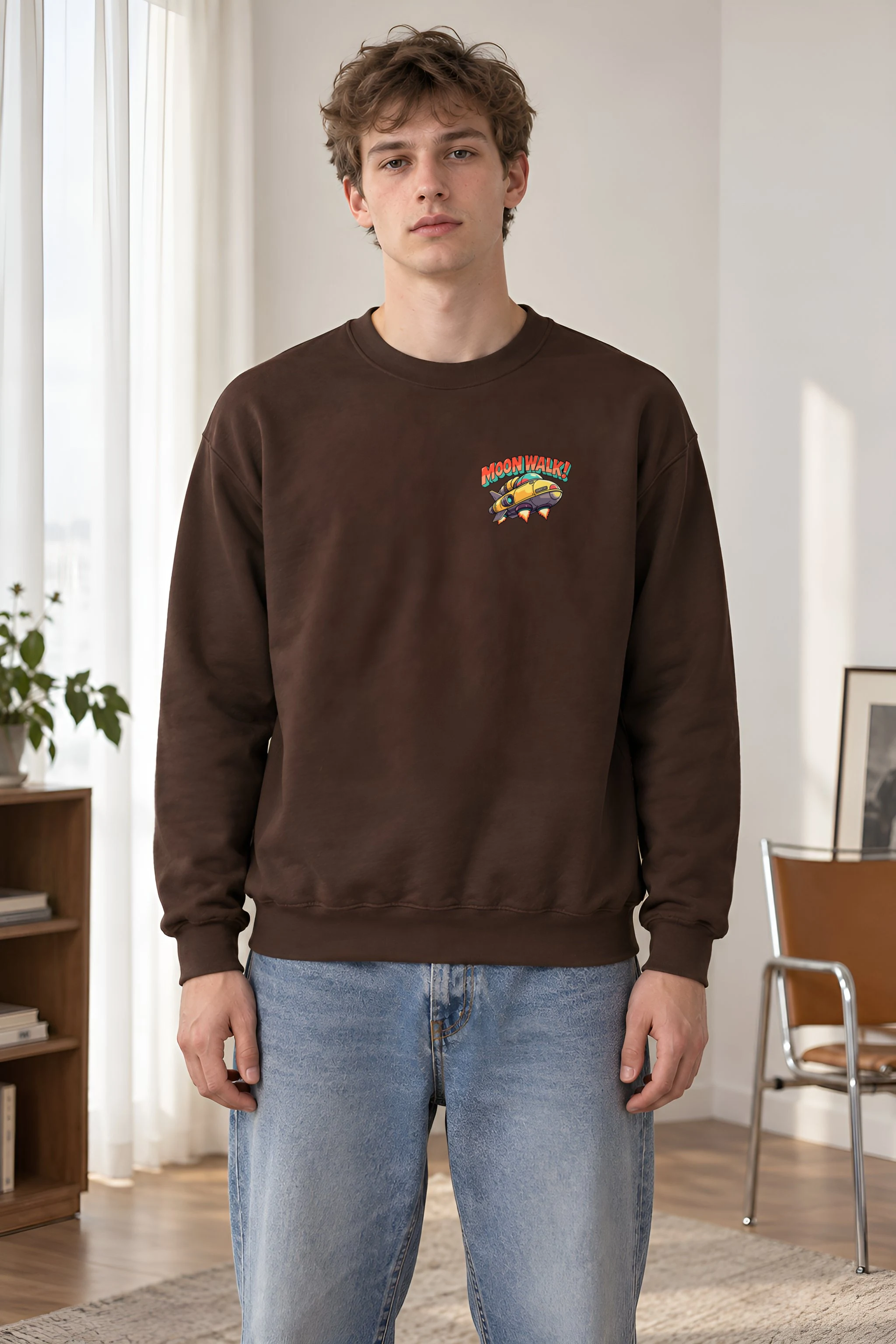 "Lunar Rabbit Rocket" 1 Crewneck Sweatshirt