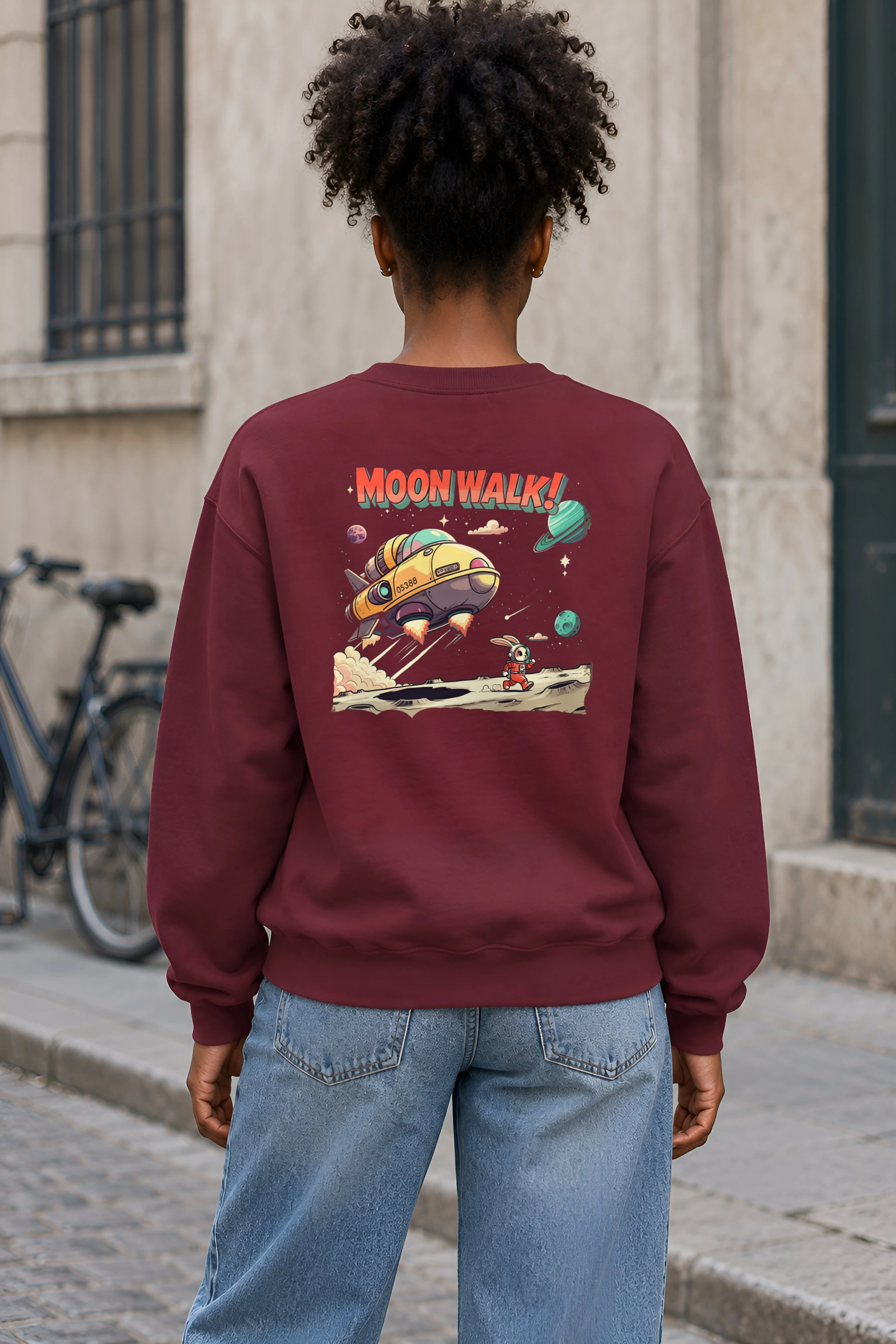 "Lunar Rabbit Rocket" 1 Crewneck Sweatshirt