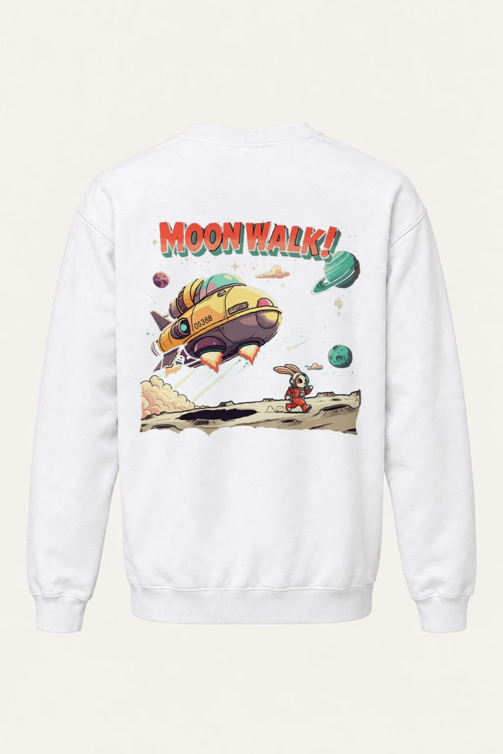 "Lunar Rabbit Rocket" Heavy Blend Unisex Crewneck Sweatshirt | Gildan 18000