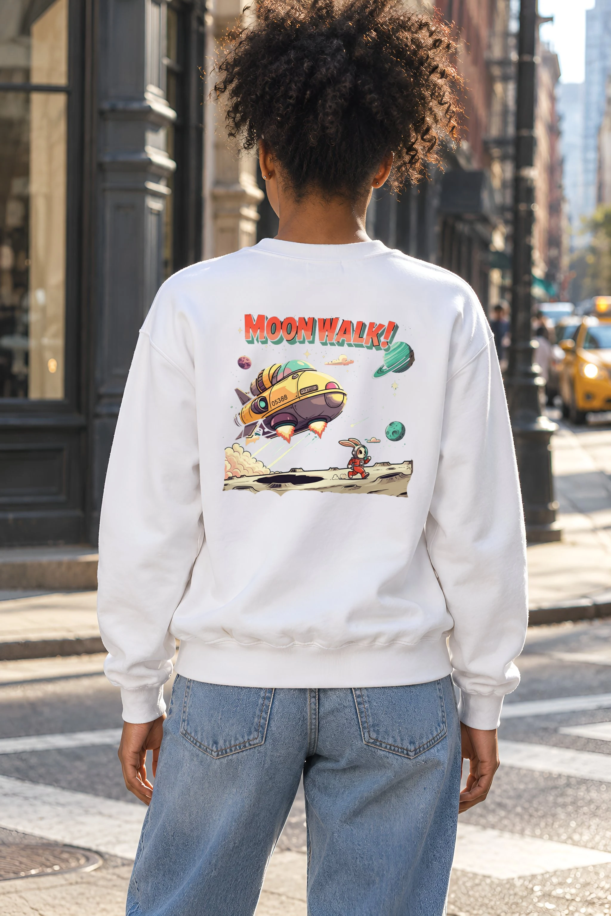 "Lunar Rabbit Rocket" 1 Crewneck Sweatshirt