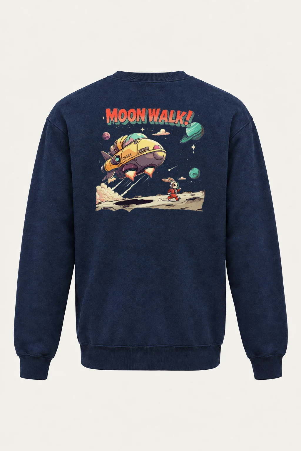 "Lunar Rabbit Rocket" Heavy Blend Unisex Crewneck Sweatshirt | Gildan 18000