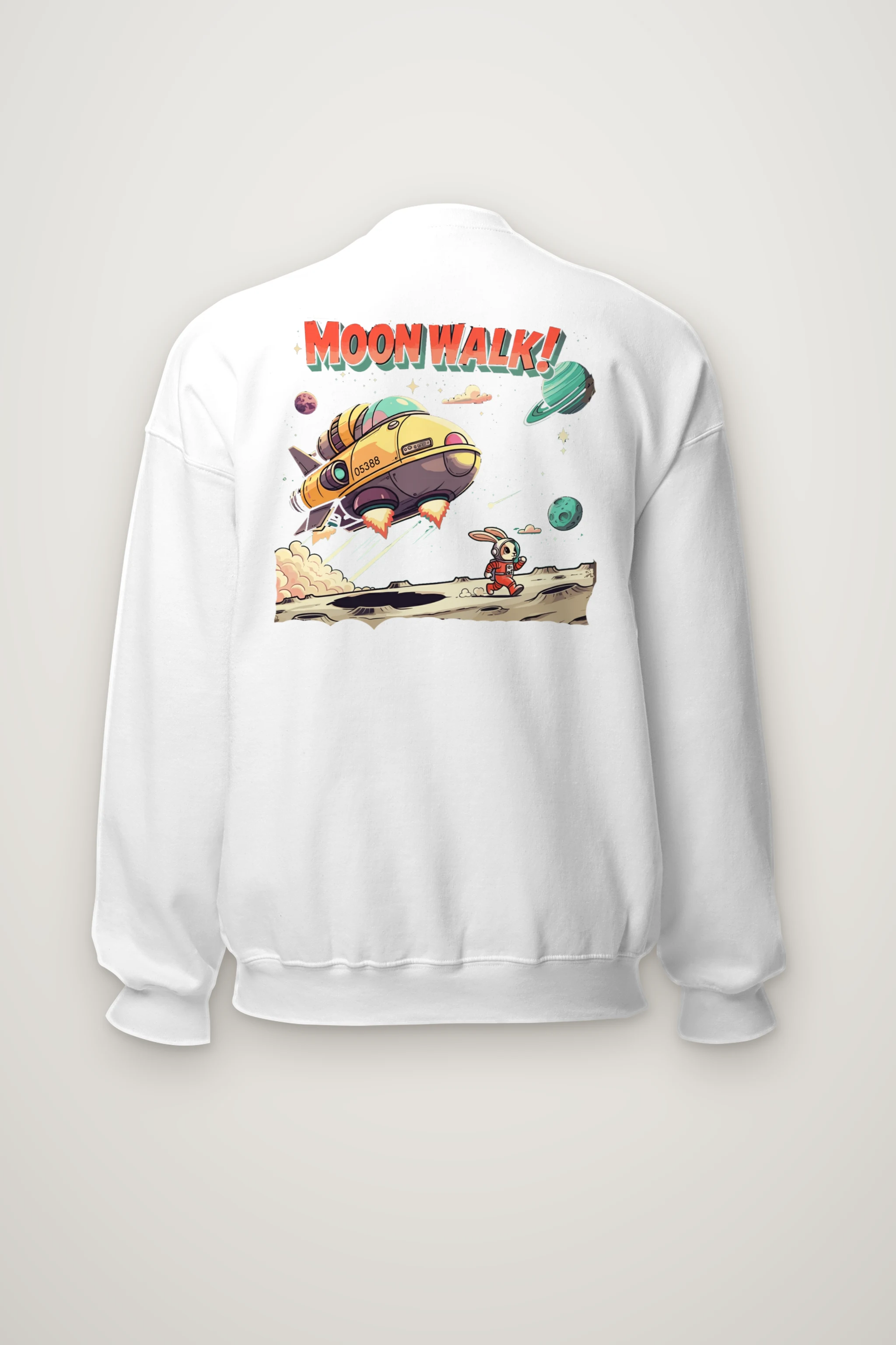 "Lunar Rabbit Rocket" Heavy Blend Unisex Crewneck Sweatshirt