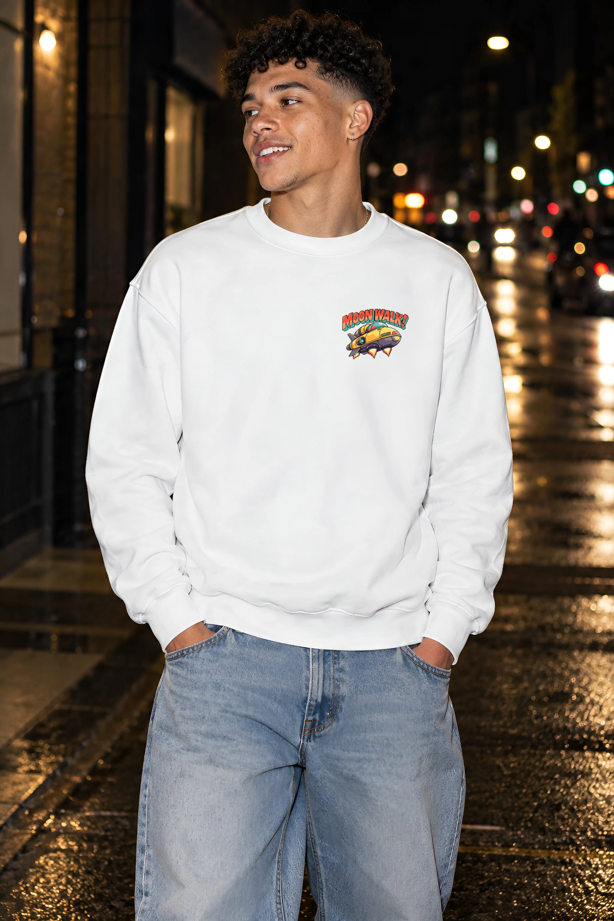 "Lunar Rabbit Rocket" 1 Crewneck Sweatshirt
