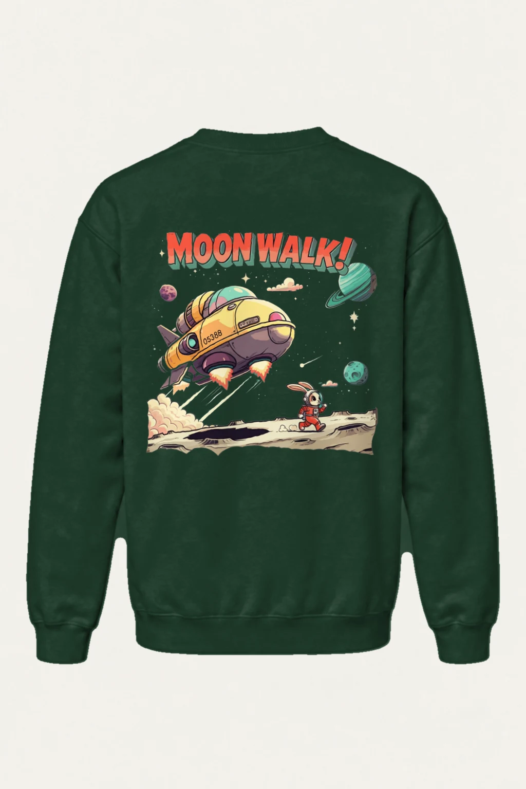 "Lunar Rabbit Rocket" Heavy Blend Unisex Crewneck Sweatshirt | Gildan 18000