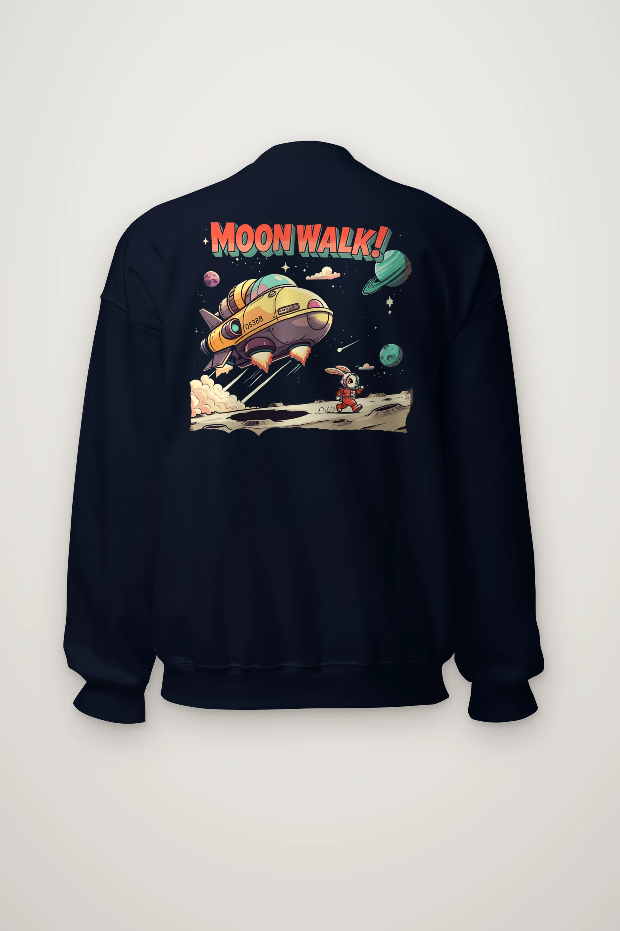 "Lunar Rabbit Rocket" Heavy Blend Unisex Crewneck Sweatshirt