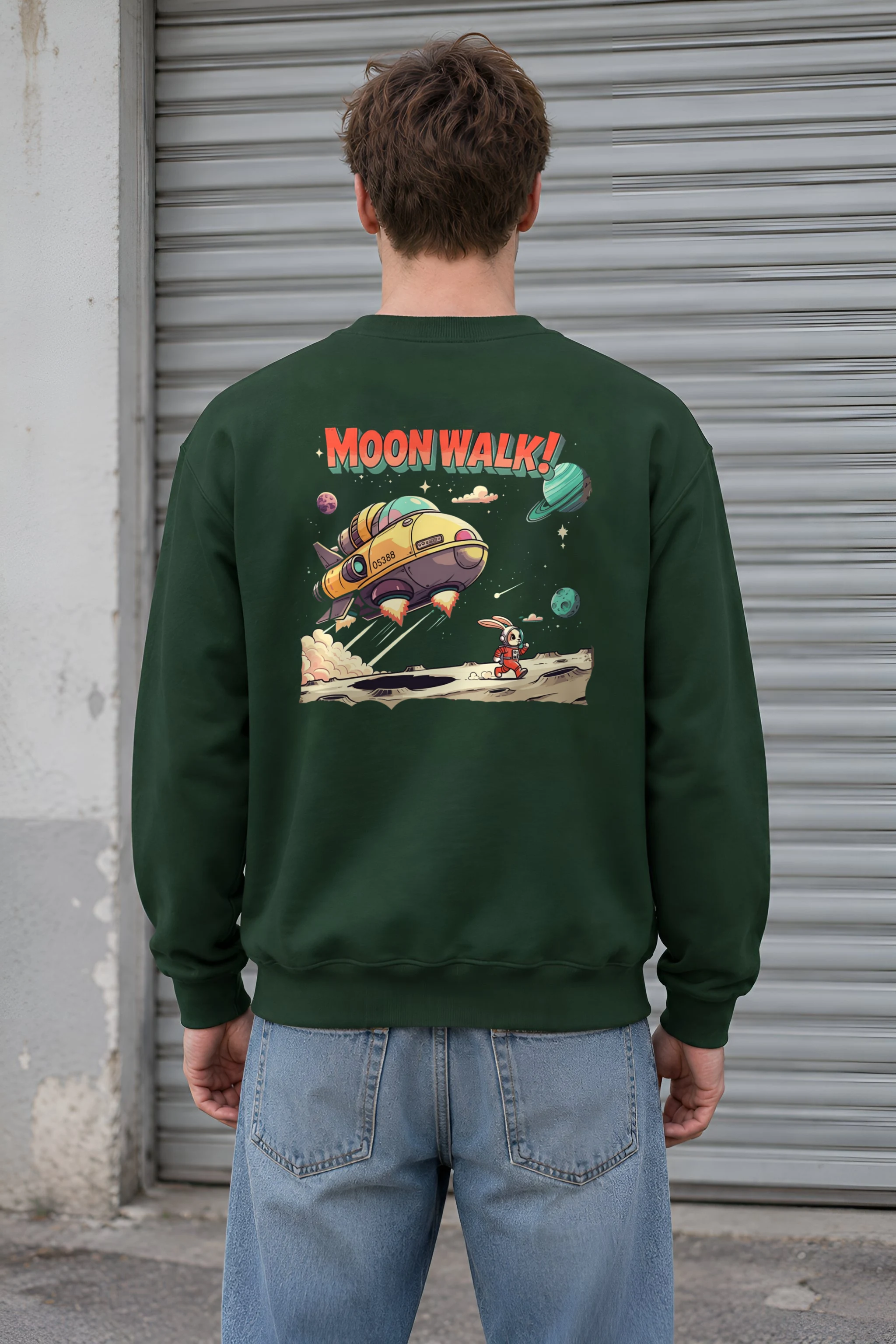 "Lunar Rabbit Rocket" 1 Crewneck Sweatshirt