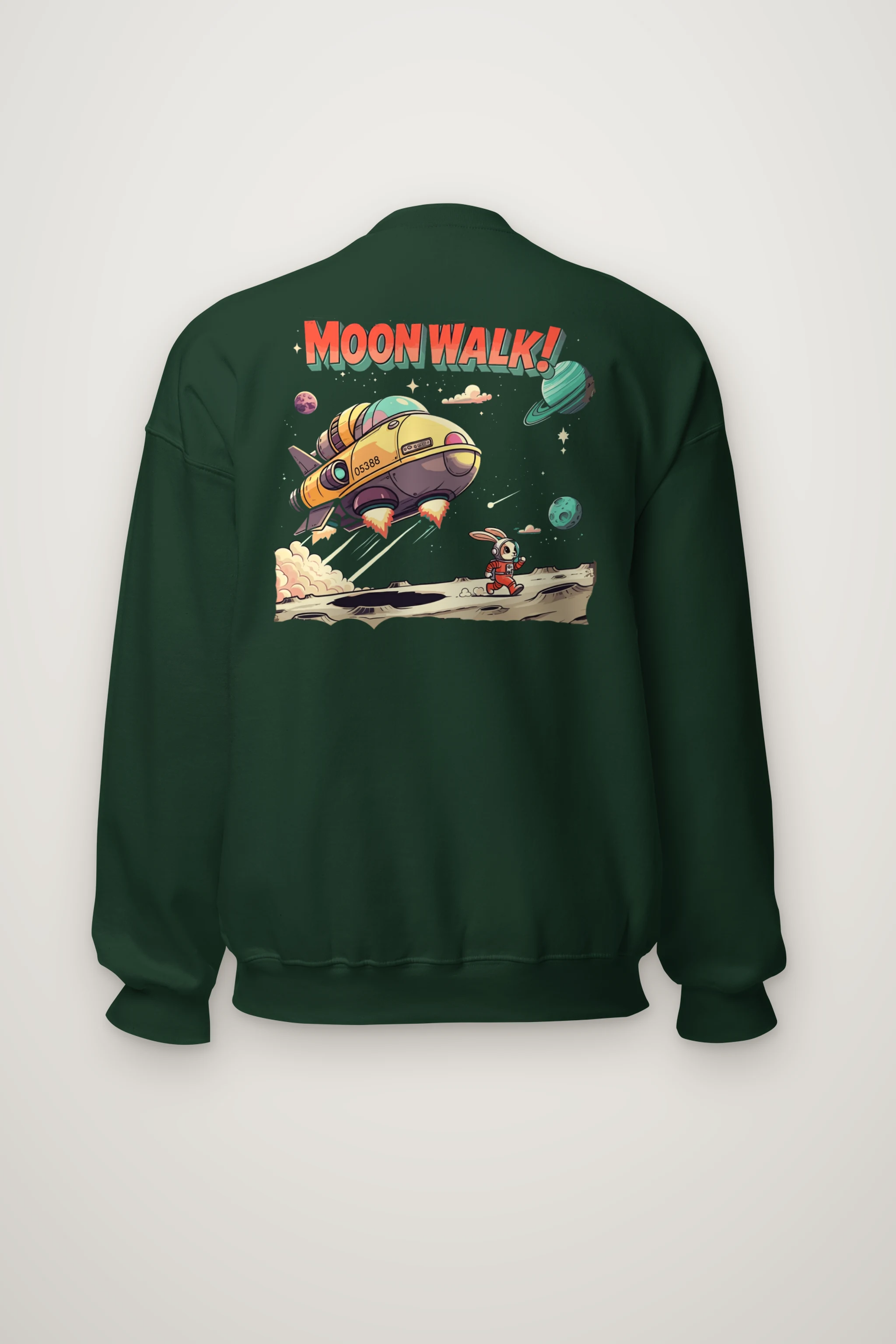 "Lunar Rabbit Rocket" Heavy Blend Unisex Crewneck Sweatshirt