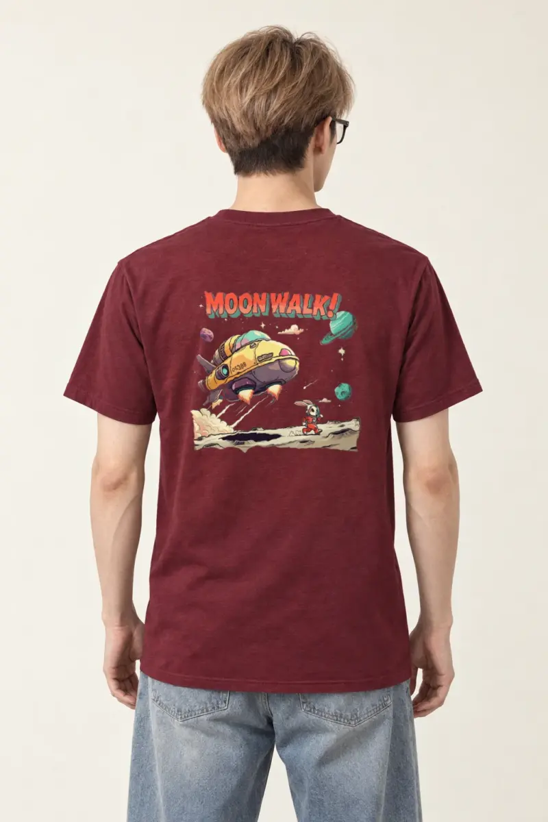 "Lunar Rabbit Rocket" Heavyweight Unisex Crewneck T-shirt