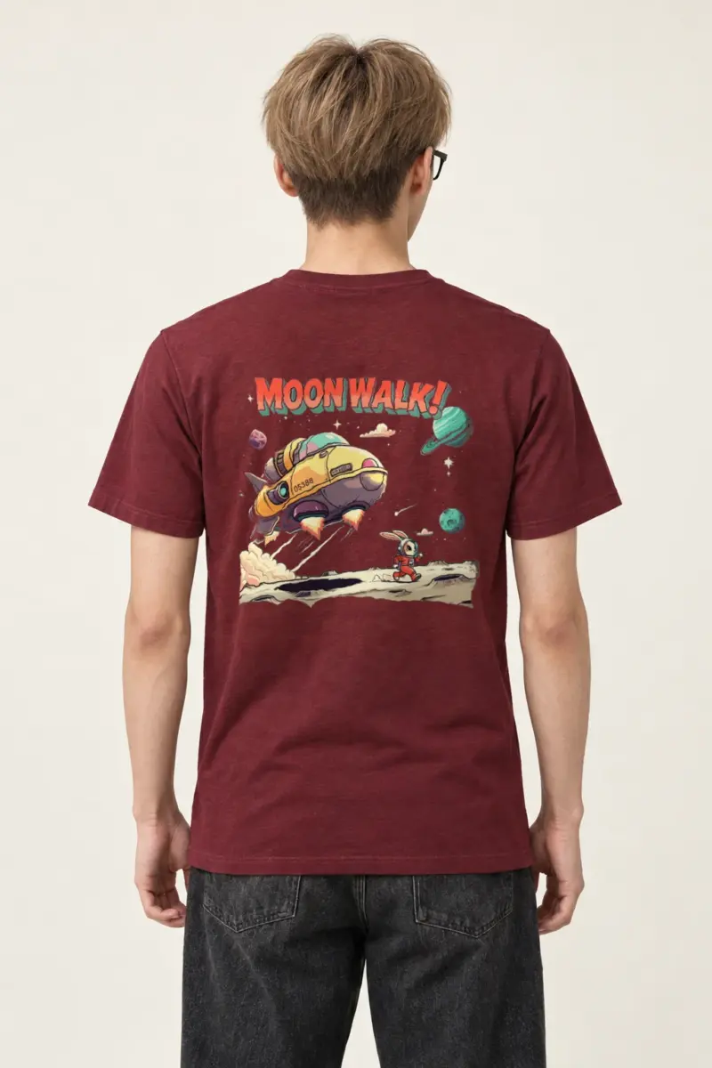 "Lunar Rabbit Rocket" Heavyweight Unisex Crewneck T-shirt | Gildan 5000