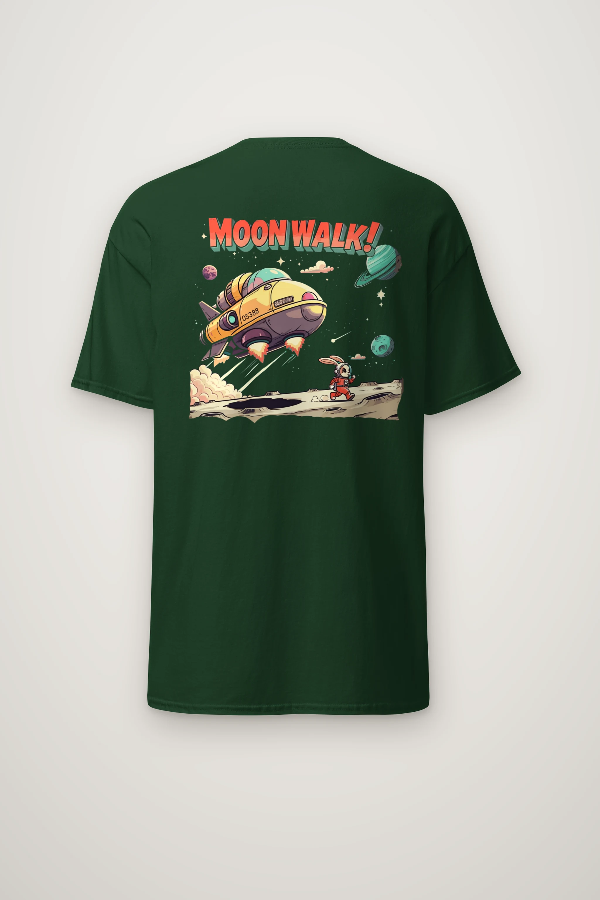 "Lunar Rabbit Rocket" Heavyweight Unisex Crewneck T-shirt