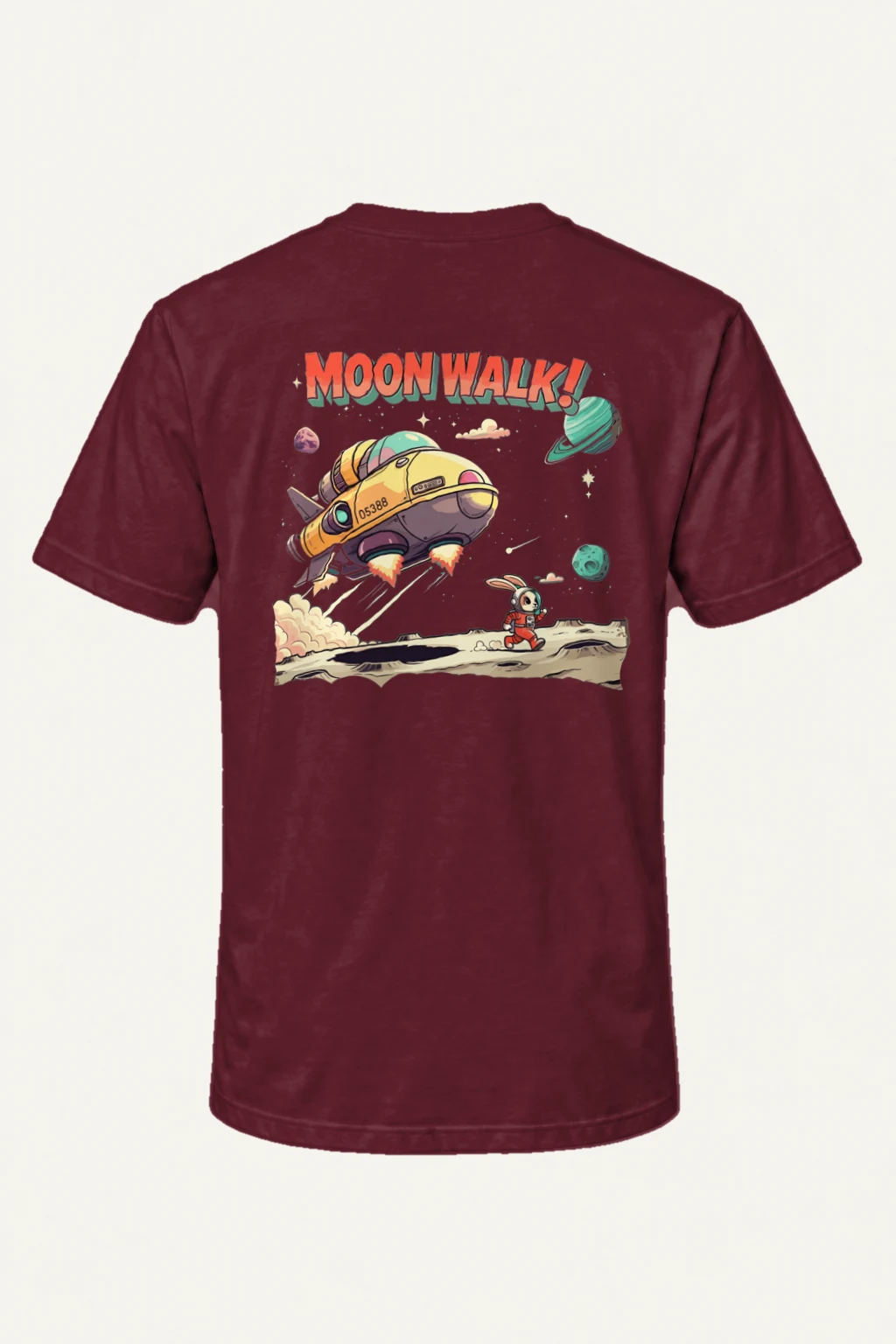 "Lunar Rabbit Rocket" Heavyweight Unisex Crewneck T-shirt | Gildan 5000