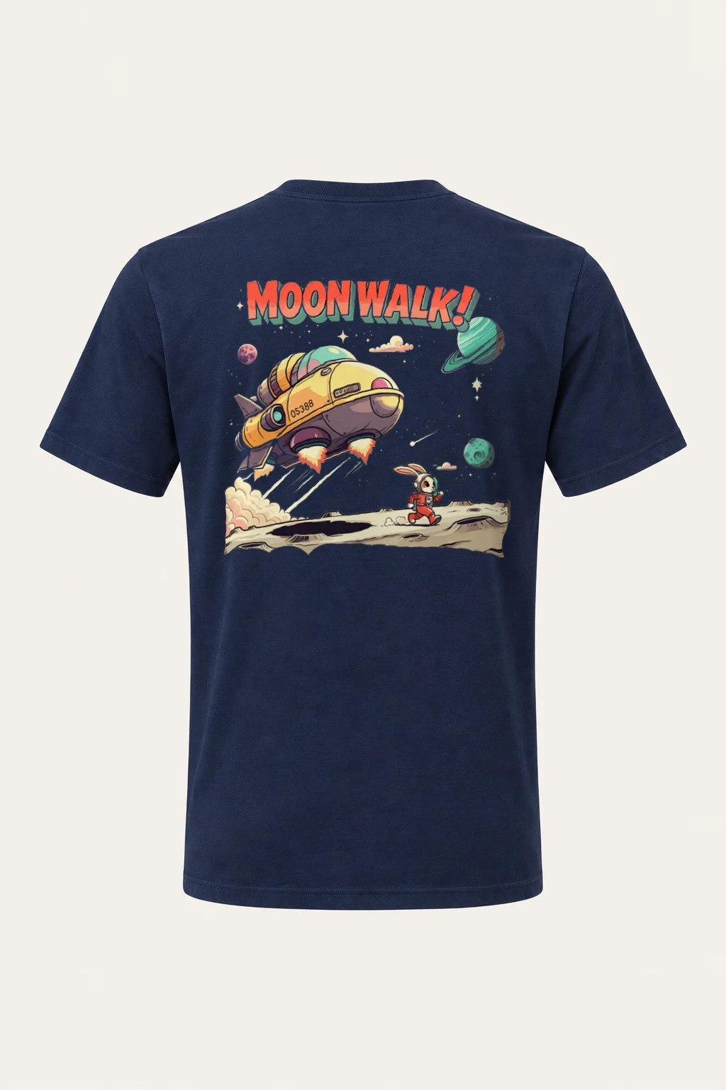 "Lunar Rabbit Rocket" Heavyweight Unisex Crewneck T-shirt | Gildan 5000