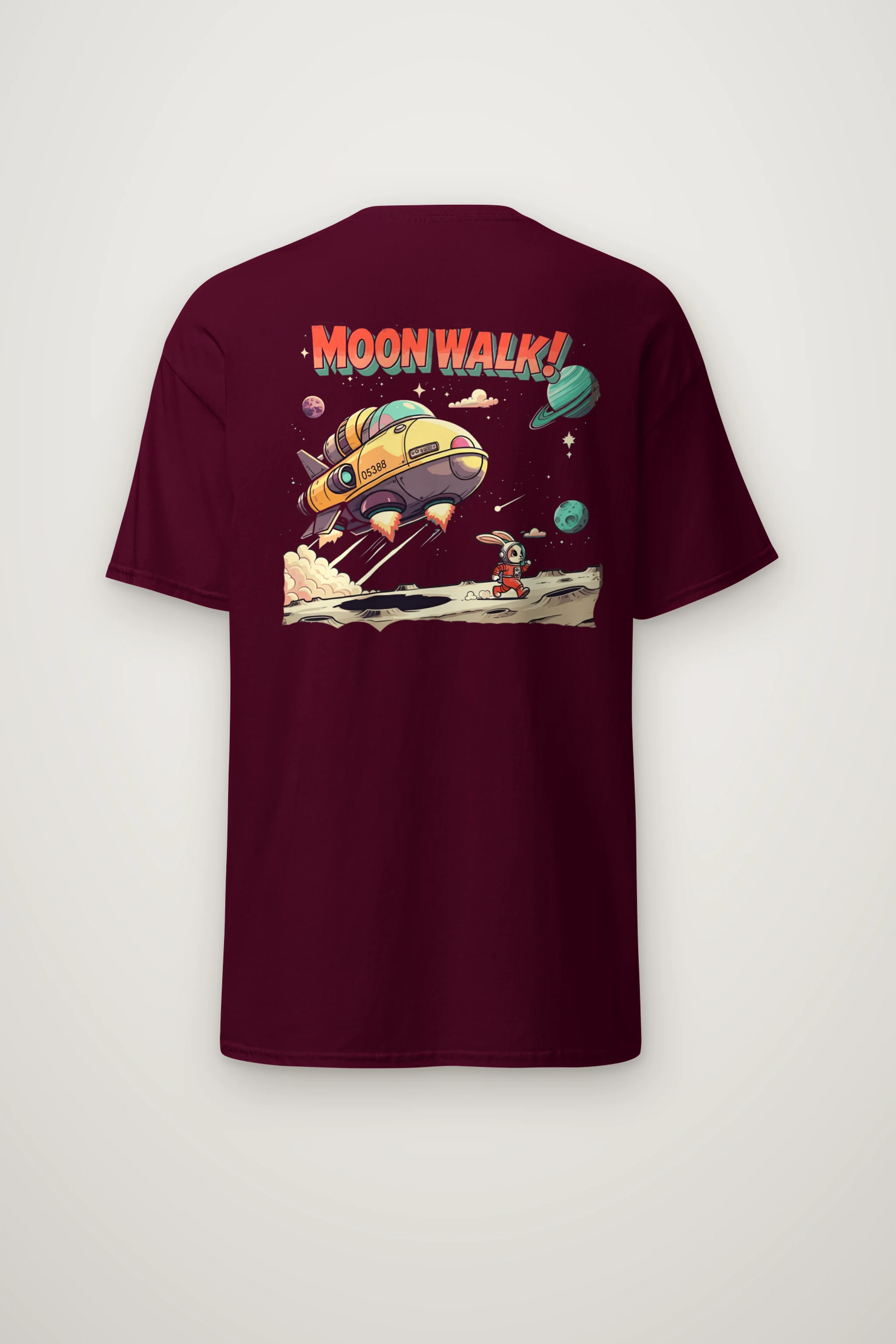 "Lunar Rabbit Rocket" Heavyweight Unisex Crewneck T-shirt