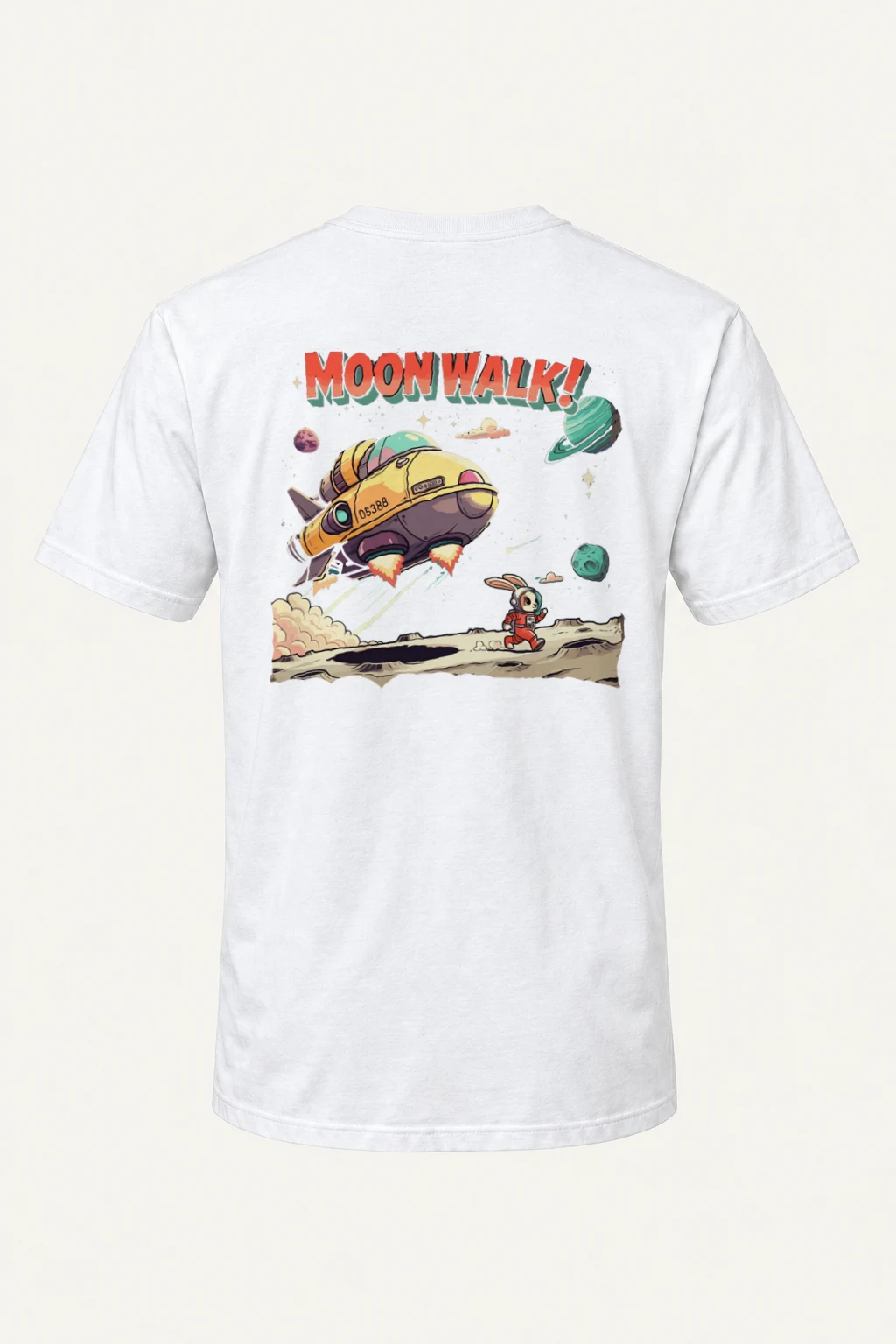 "Lunar Rabbit Rocket" Heavyweight Unisex Crewneck T-shirt | Gildan 5000
