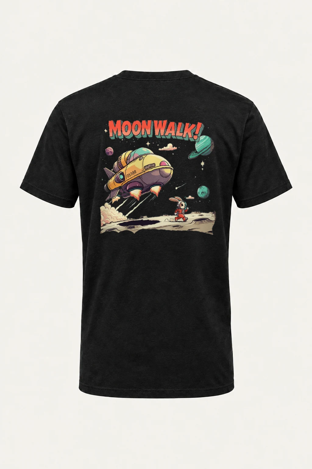 "Lunar Rabbit Rocket" Heavyweight Unisex Crewneck T-shirt | Gildan 5000