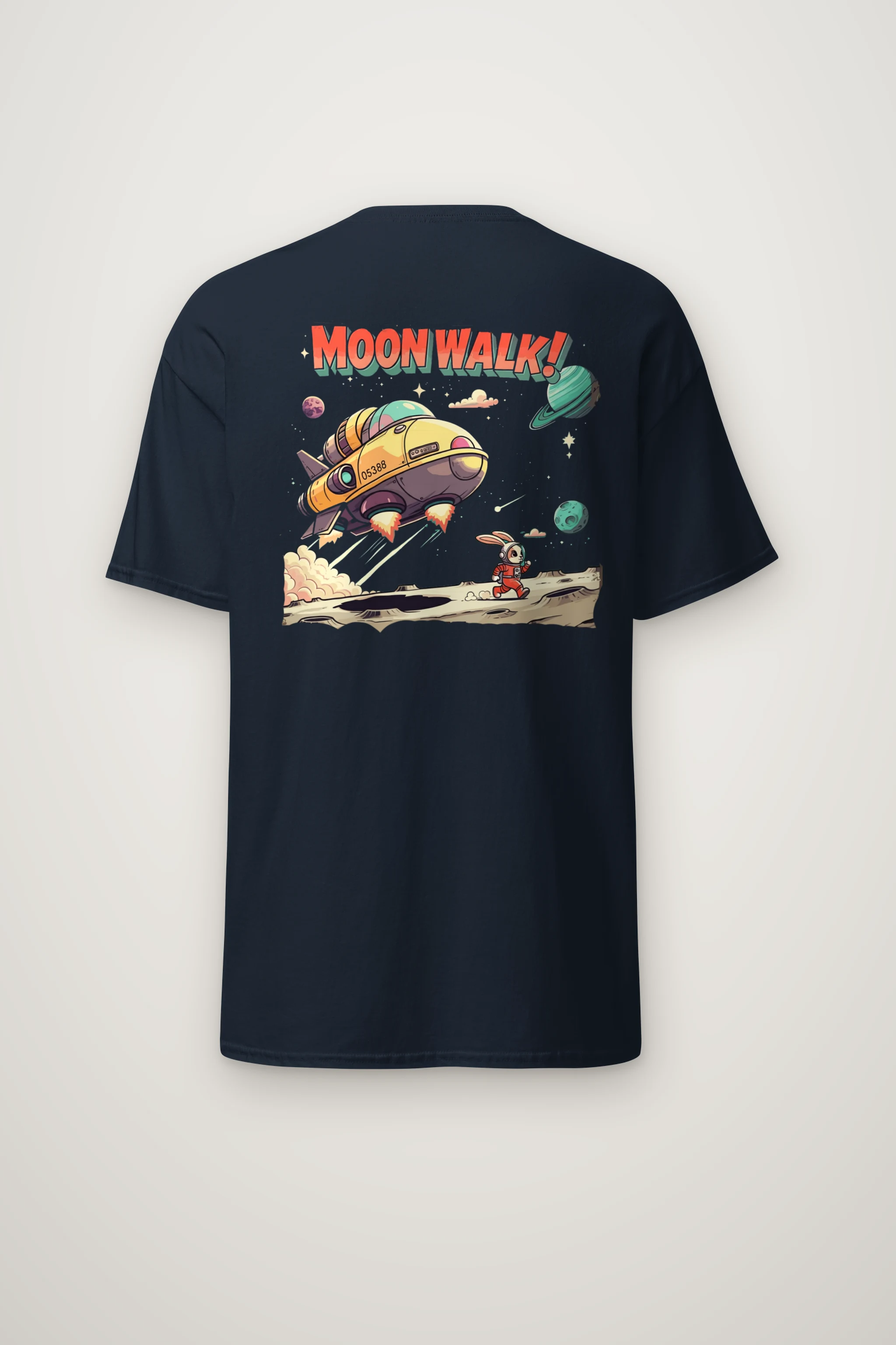 "Lunar Rabbit Rocket" Heavyweight Unisex Crewneck T-shirt