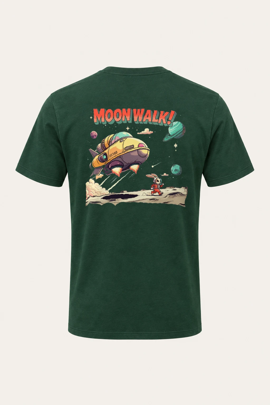 "Lunar Rabbit Rocket" Heavyweight Unisex Crewneck T-shirt | Gildan 5000