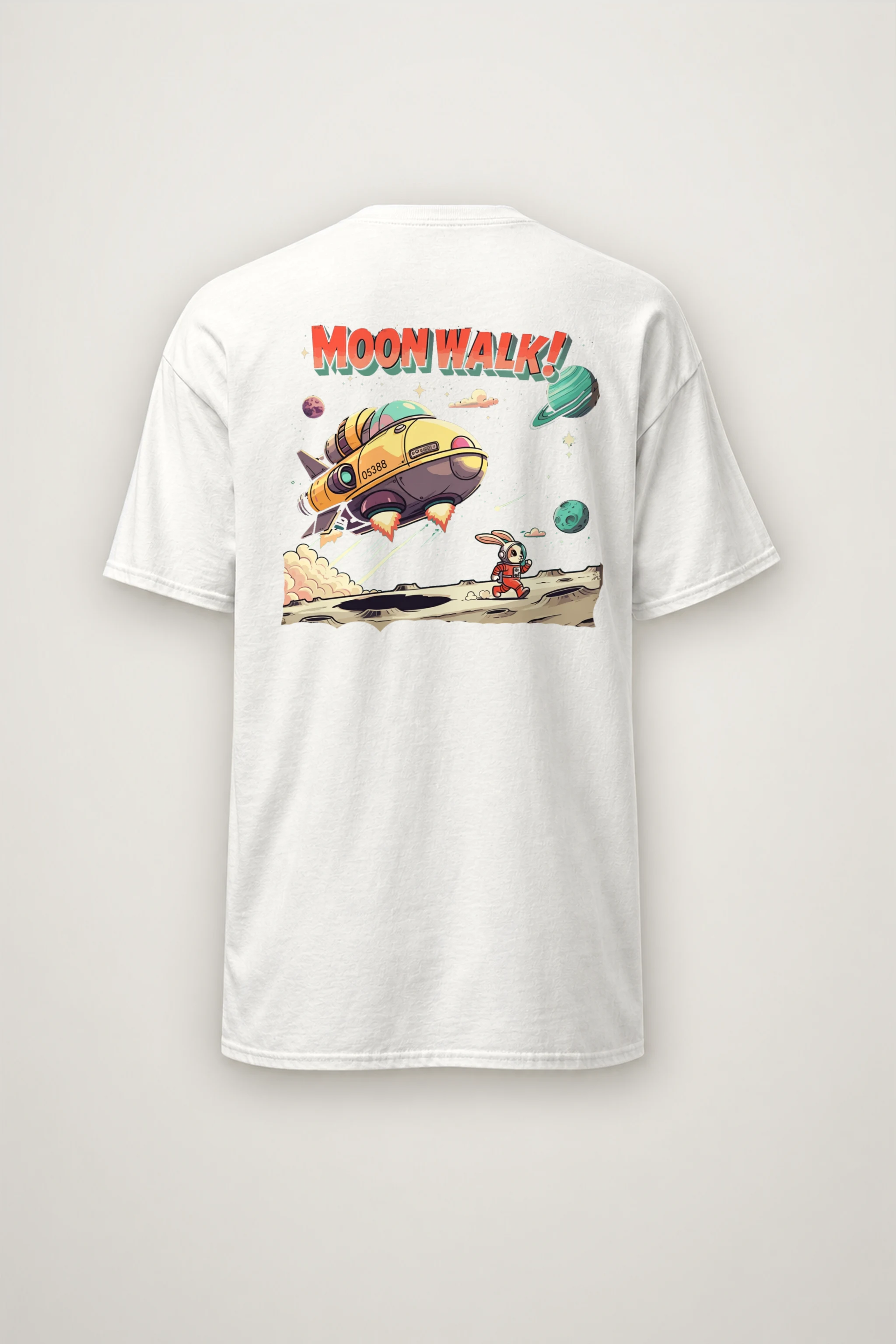 "Lunar Rabbit Rocket" Heavyweight Unisex Crewneck T-shirt