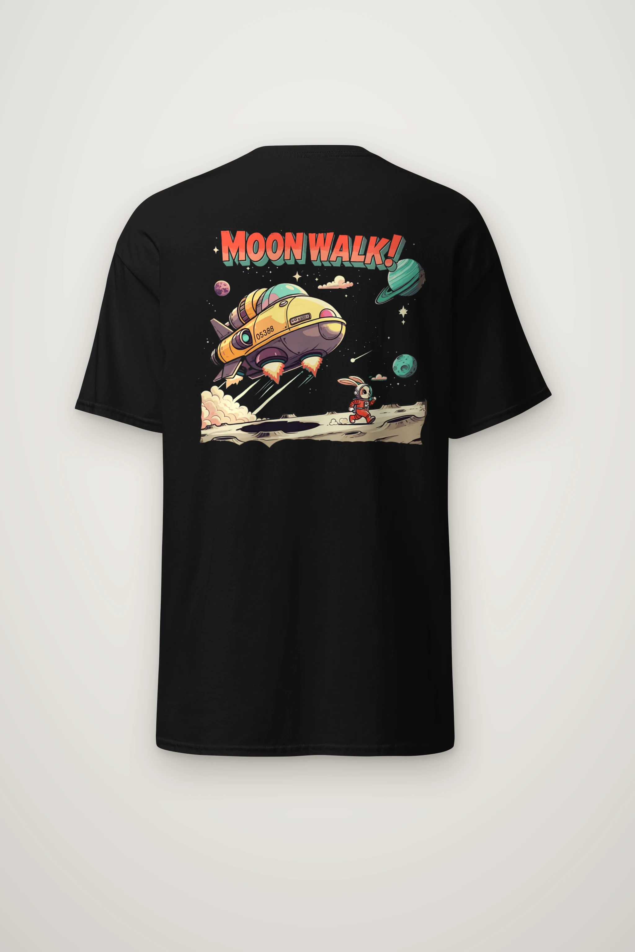 "Lunar Rabbit Rocket" Heavyweight Unisex Crewneck T-shirt