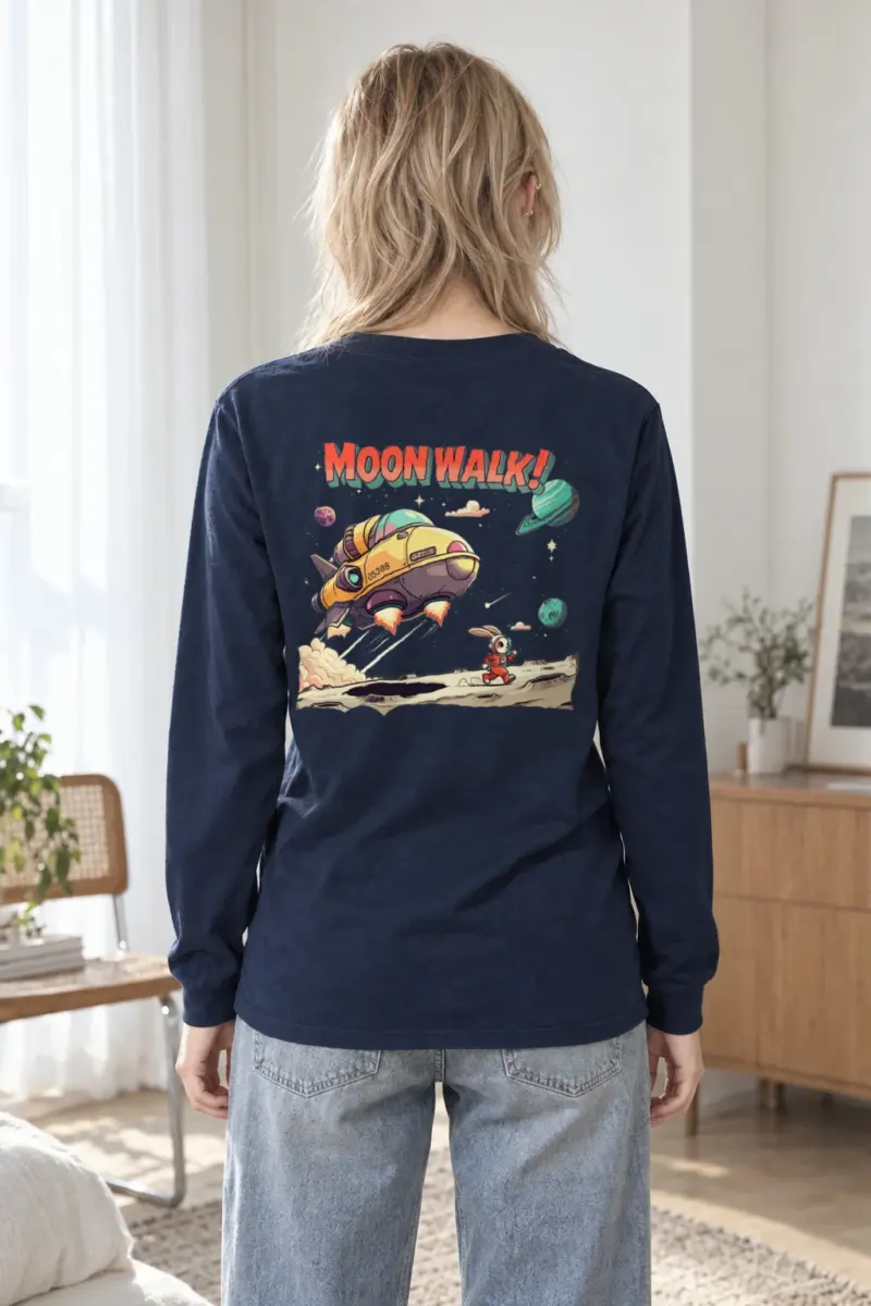 "Lunar Rabbit Rocket" Unisex Longsleeve T-shirt