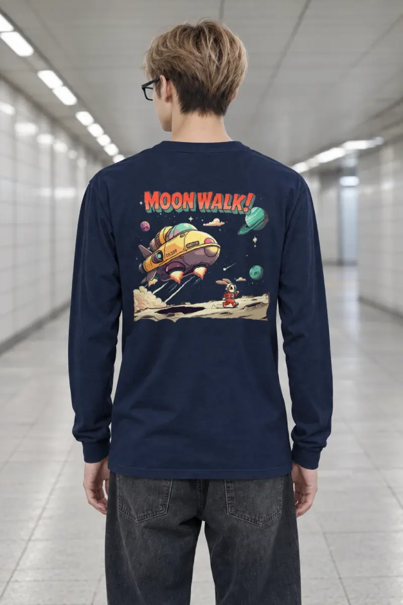 "Lunar Rabbit Rocket" Unisex Longsleeve T-shirt
