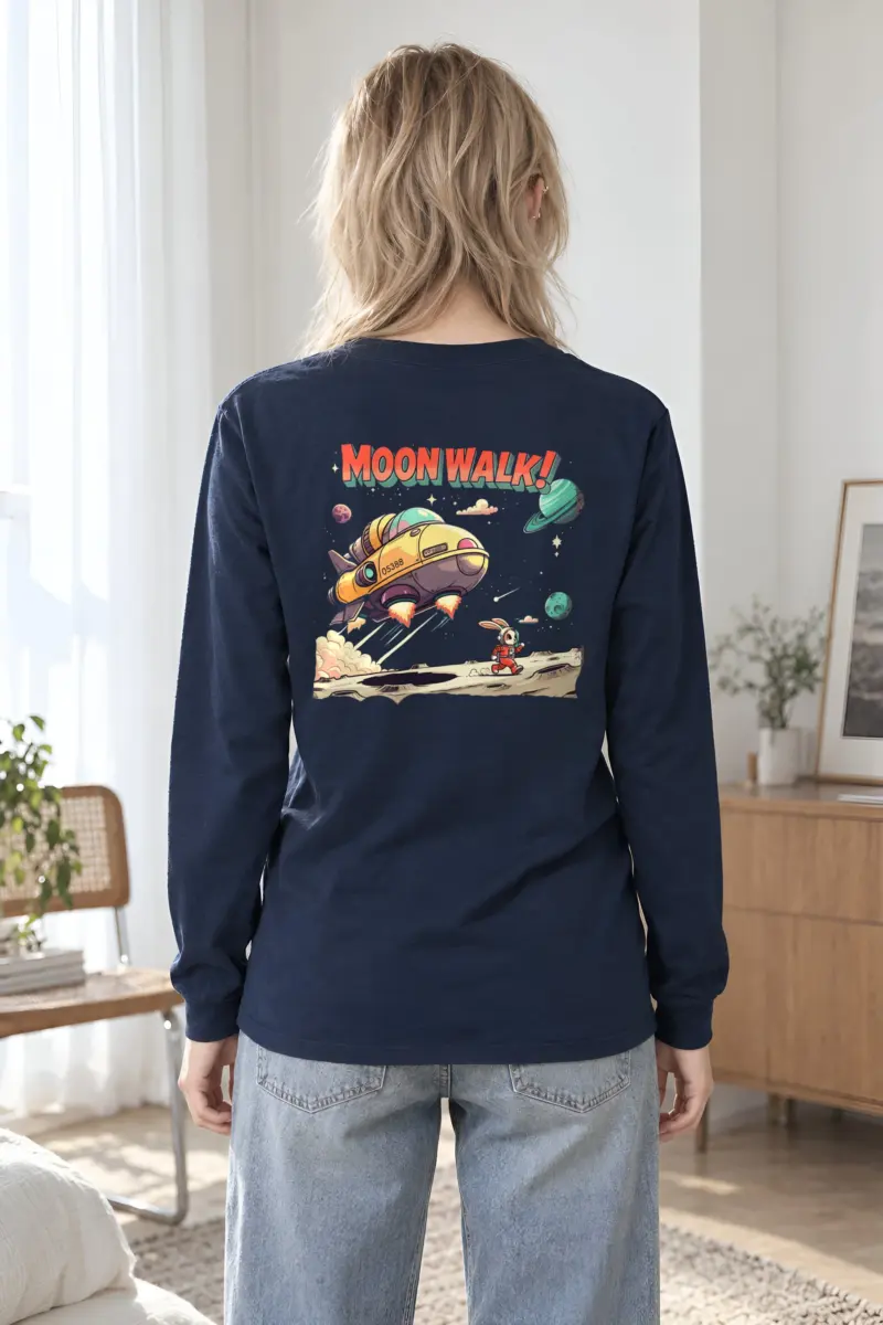 "Lunar Rabbit Rocket" Unisex Longsleeve T-shirt
