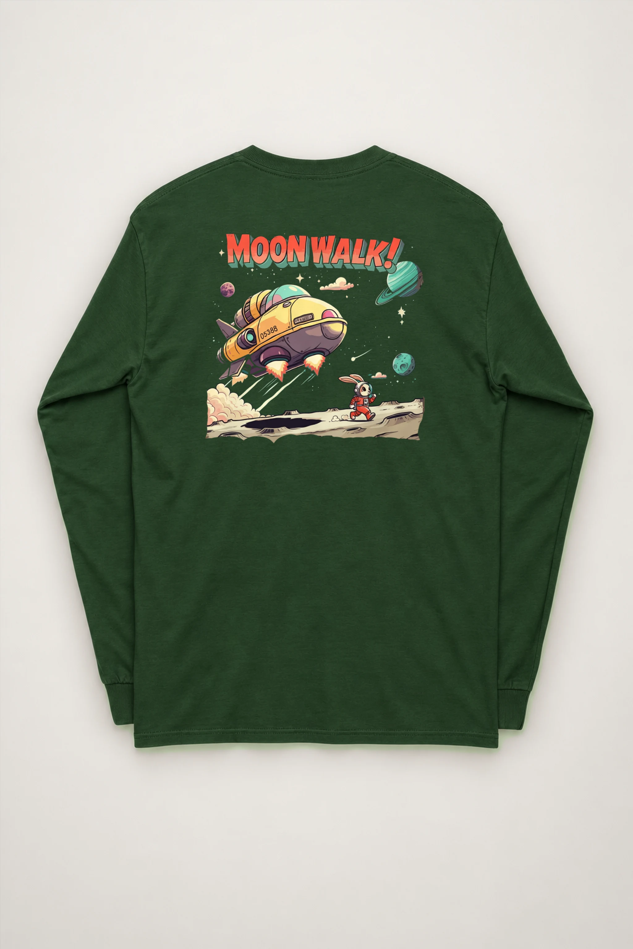 "Lunar Rabbit Rocket" Unisex Longsleeve T-shirt