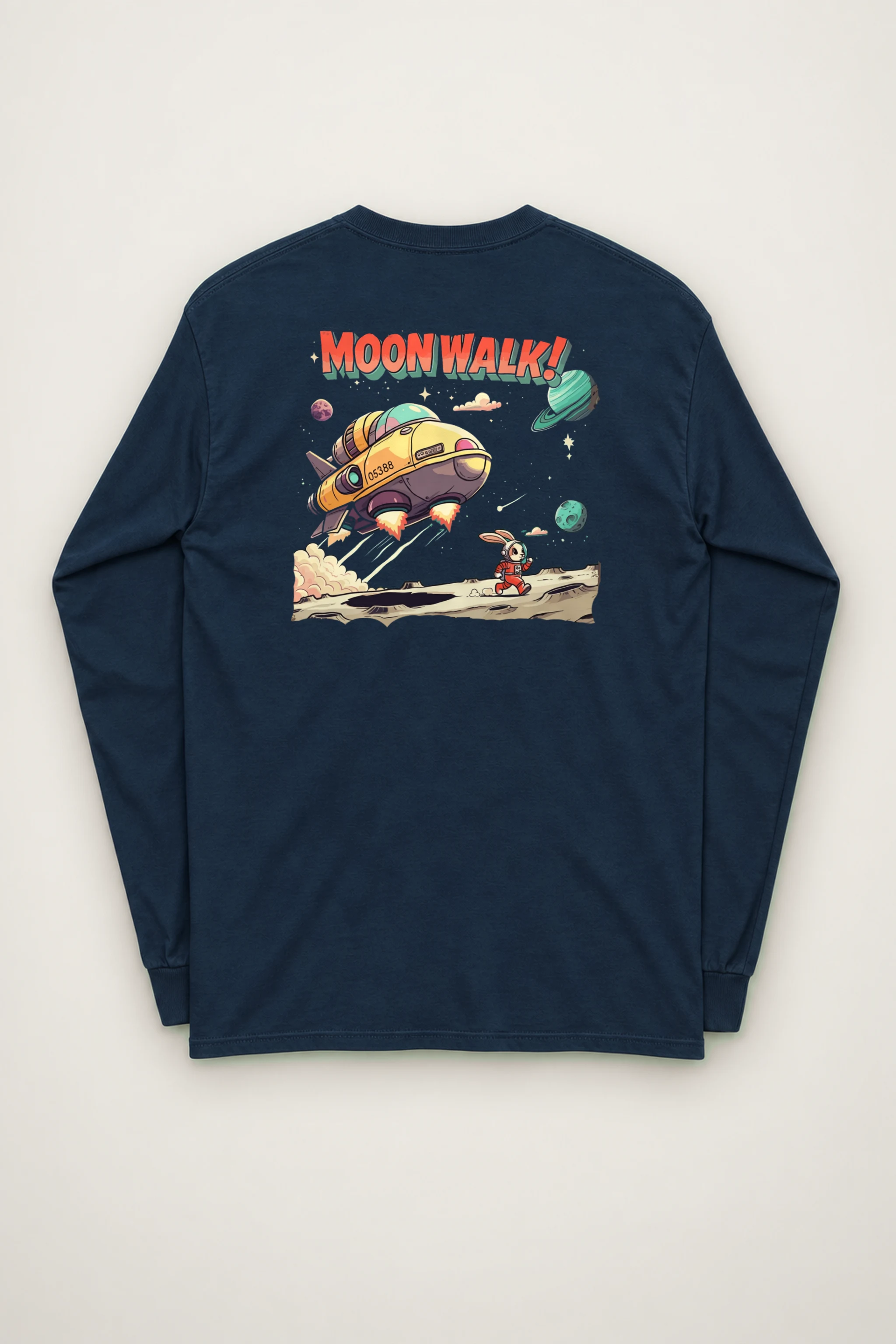 "Lunar Rabbit Rocket" Unisex Longsleeve T-shirt