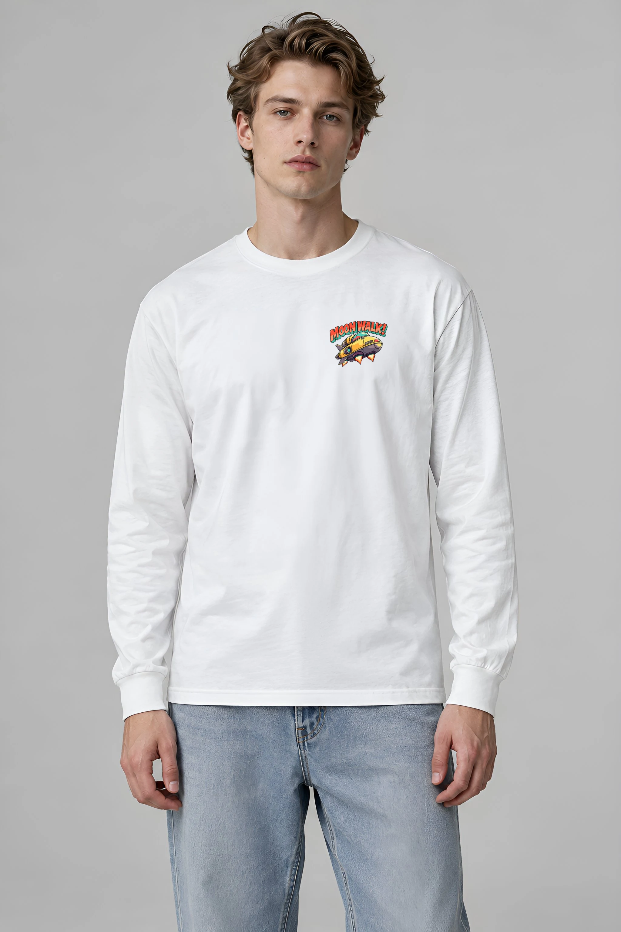 "Lunar Rabbit Rocket" Unisex Longsleeve T-shirt