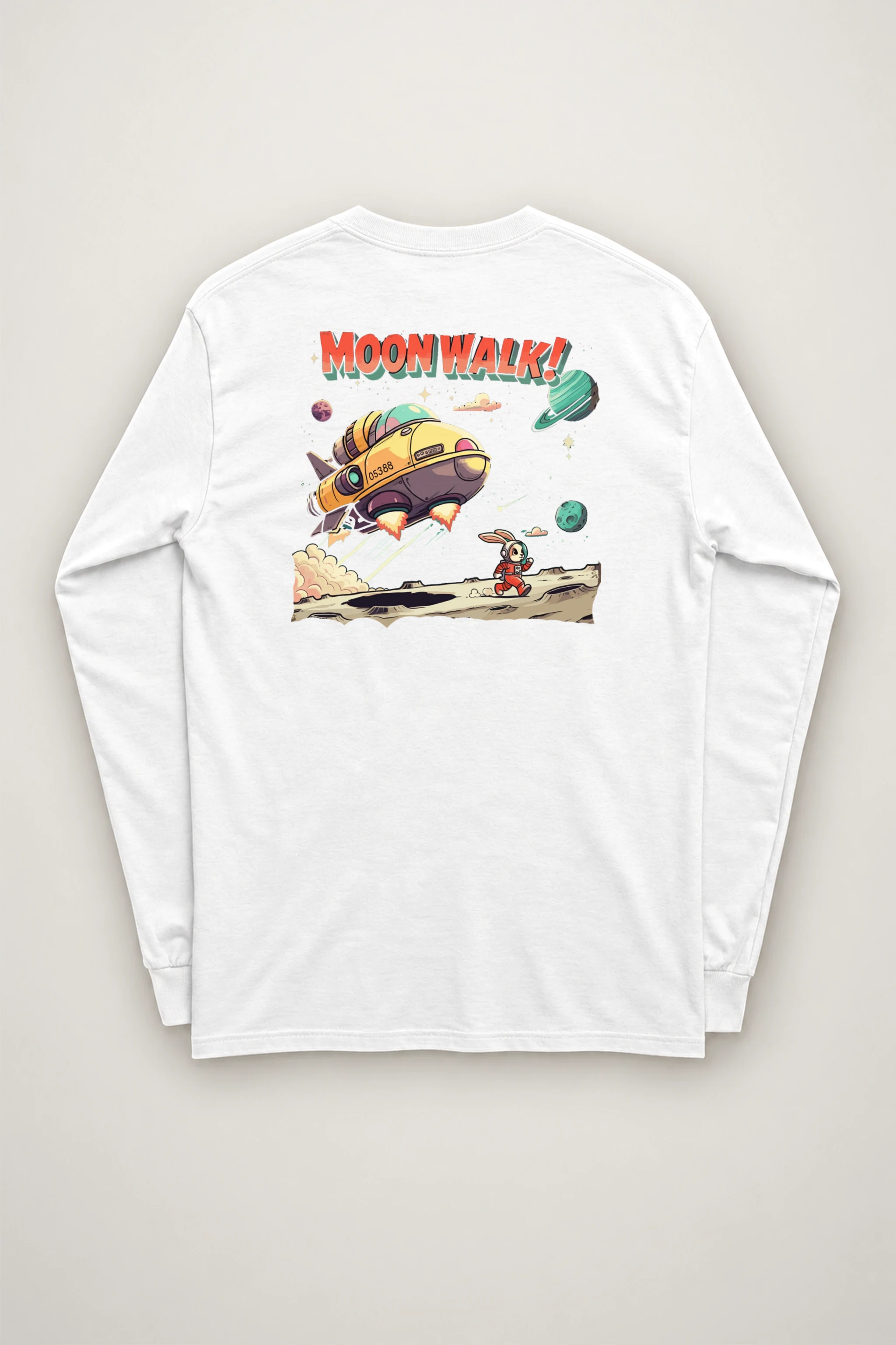 "Lunar Rabbit Rocket" Unisex Longsleeve T-shirt