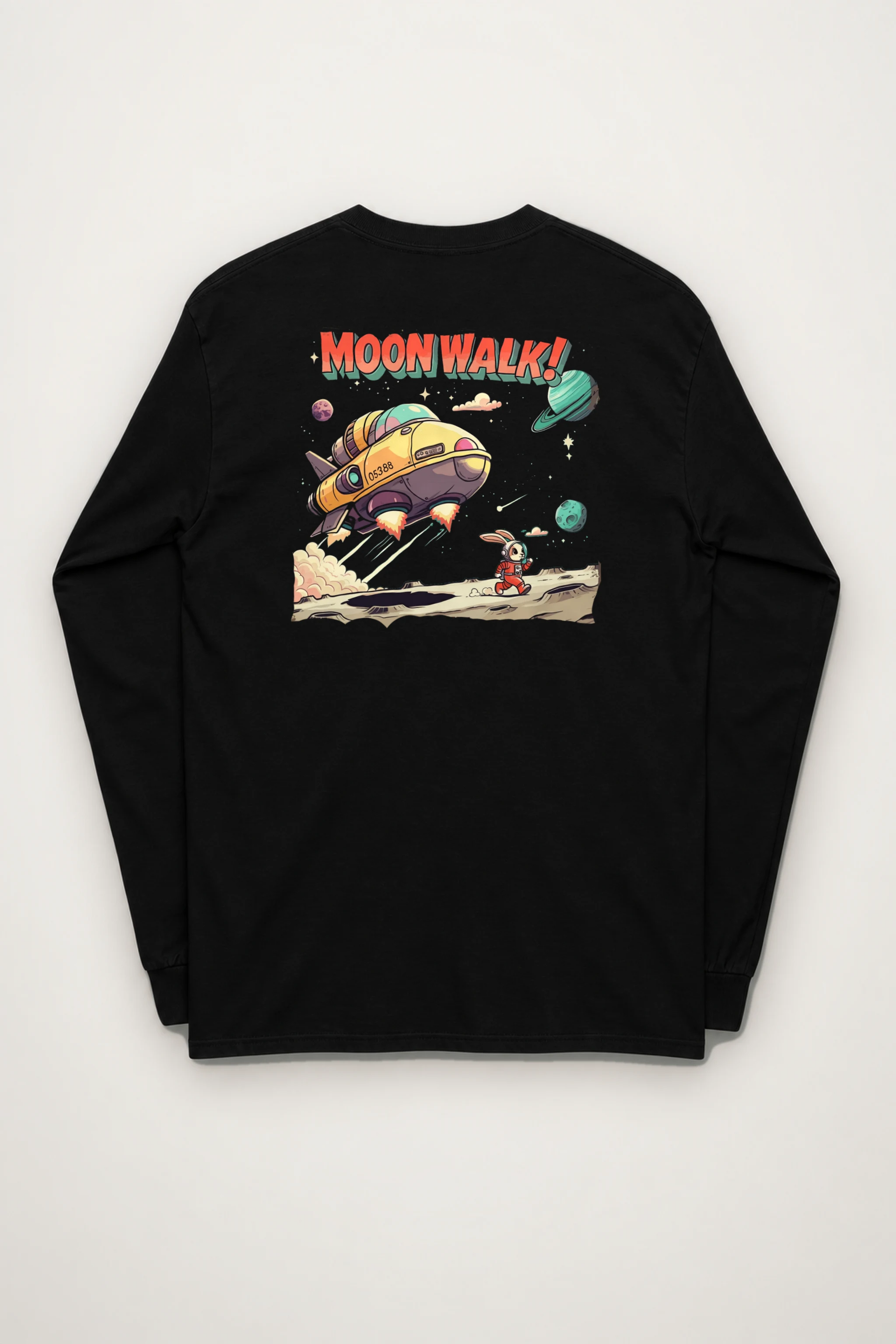 "Lunar Rabbit Rocket" Unisex Longsleeve T-shirt
