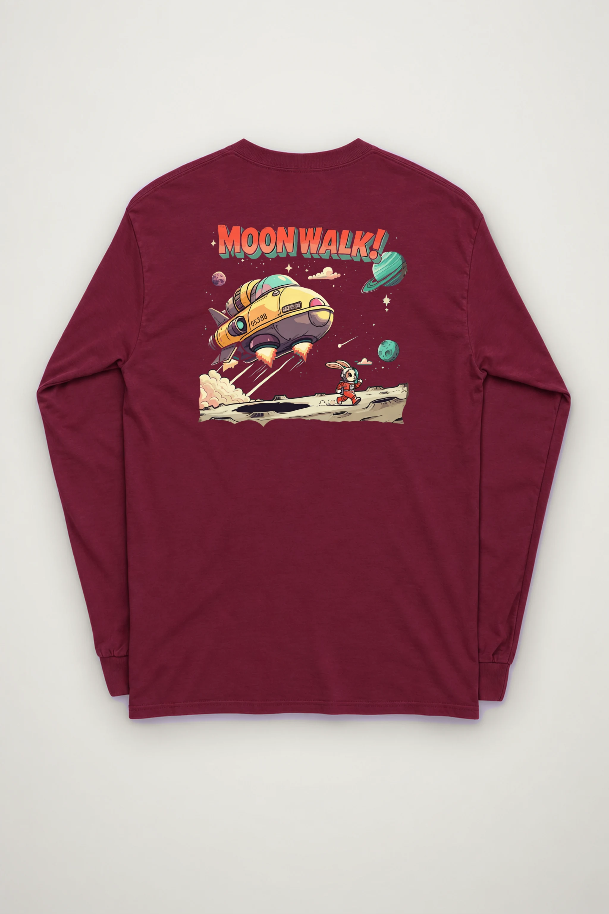 "Lunar Rabbit Rocket" Unisex Longsleeve T-shirt