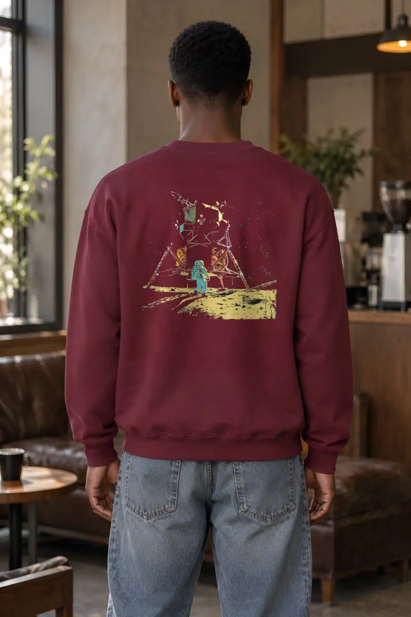 "Lunar Wreck Explorer" Heavy Blend Unisex Crewneck Sweatshirt