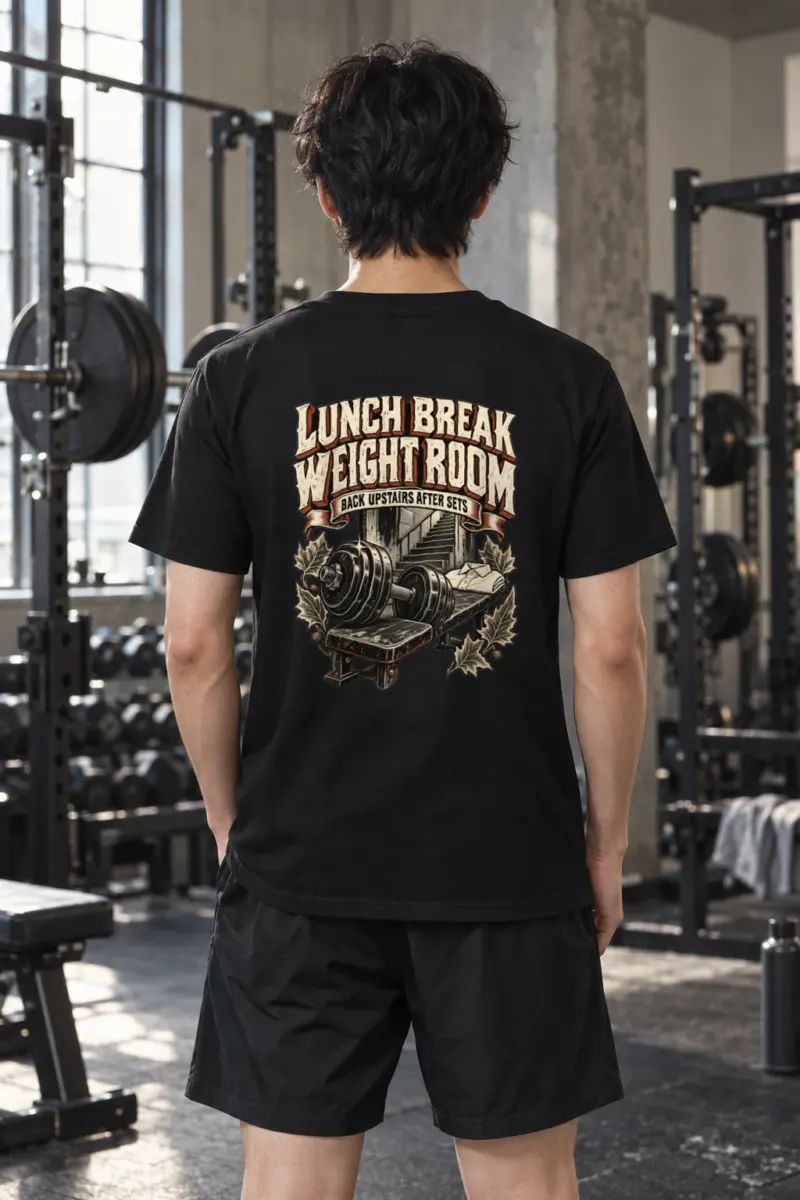 “Lunch Break Weight Room” Heavyweight Unisex Crewneck T-shirt