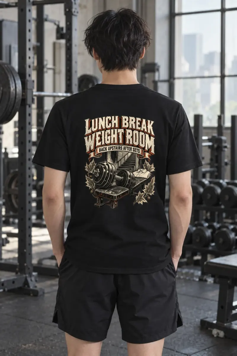 “Lunch Break Weight Room” Heavyweight Unisex Crewneck T-shirt