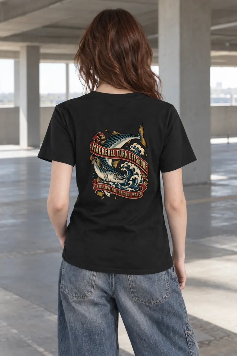 "Mackerel Turn Offshore" Heavyweight Unisex Crewneck T-shirt