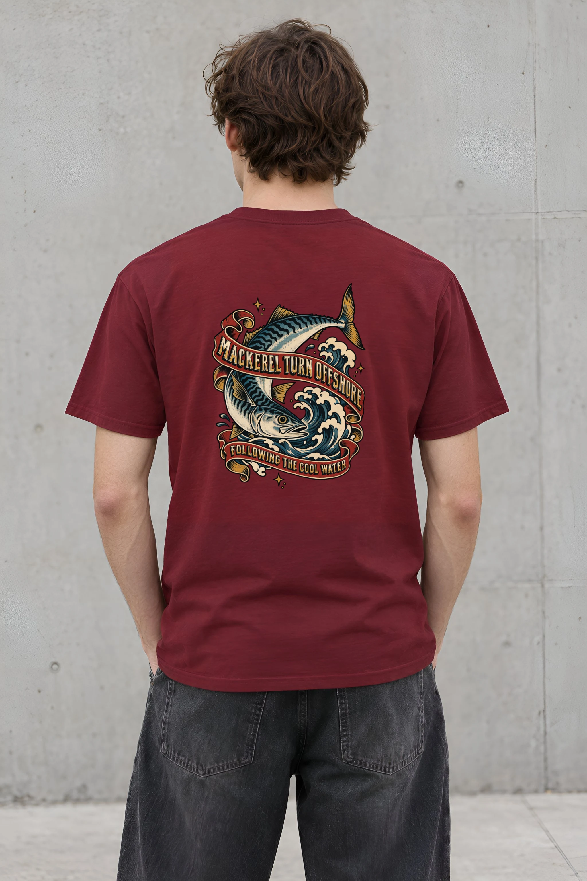 "Mackerel Turn Offshore" Heavyweight Unisex Crewneck T-shirt