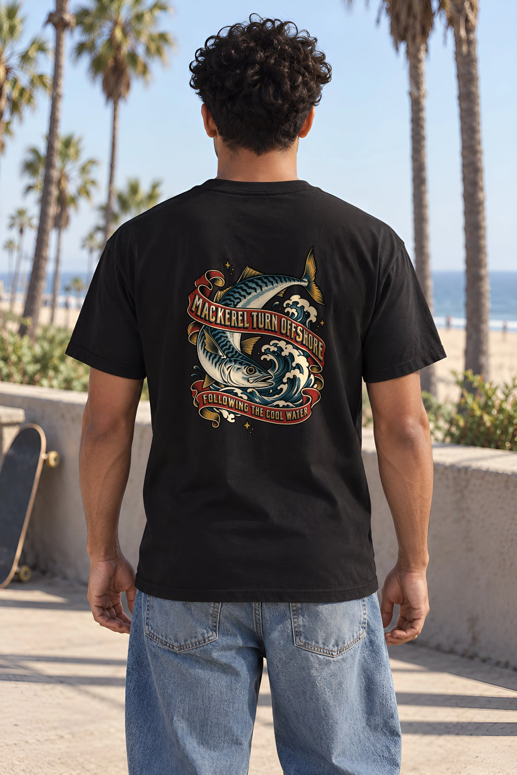 "Mackerel Turn Offshore" Heavyweight Unisex Crewneck T-shirt