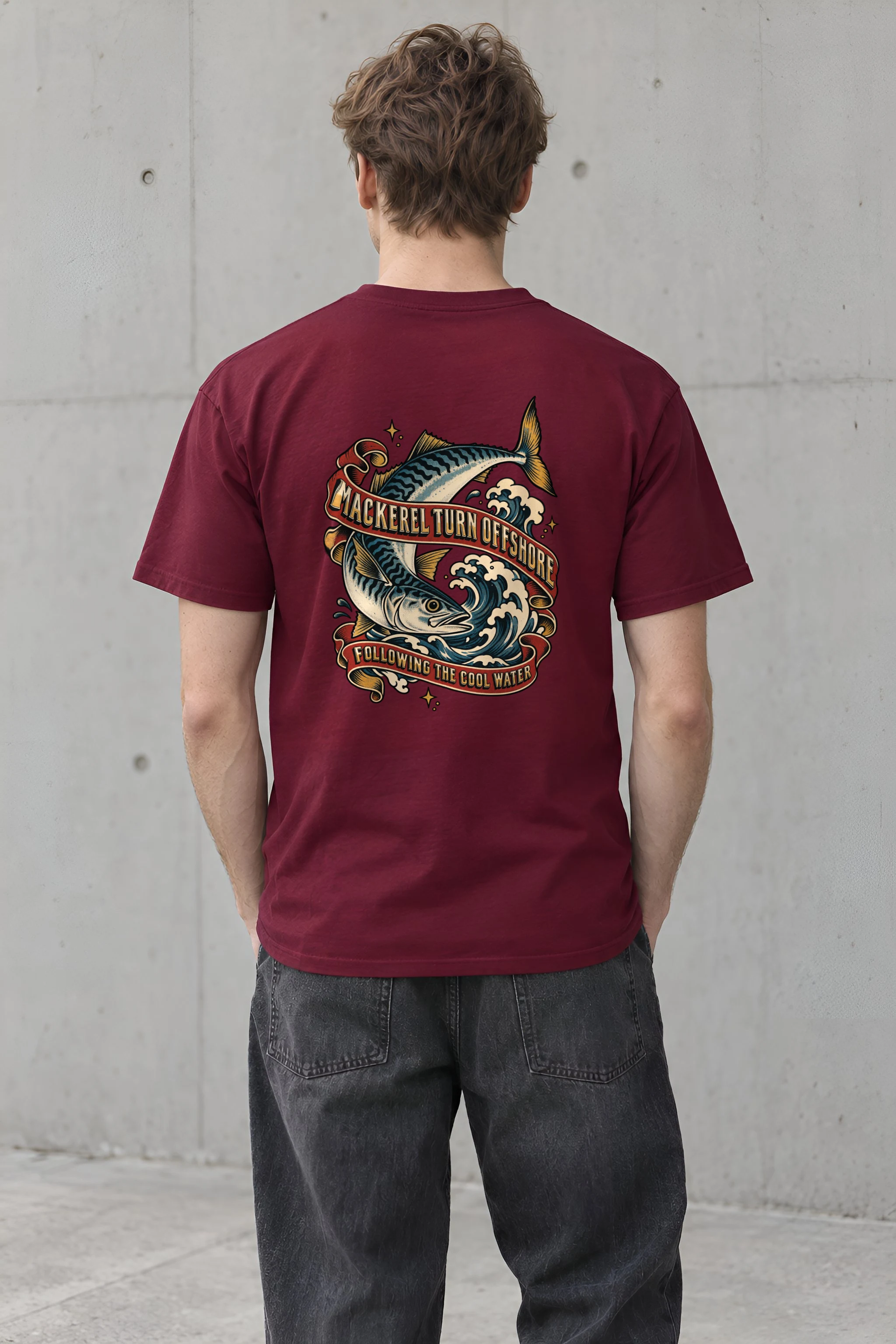 "Mackerel Turn Offshore" Heavyweight Unisex Crewneck T-shirt