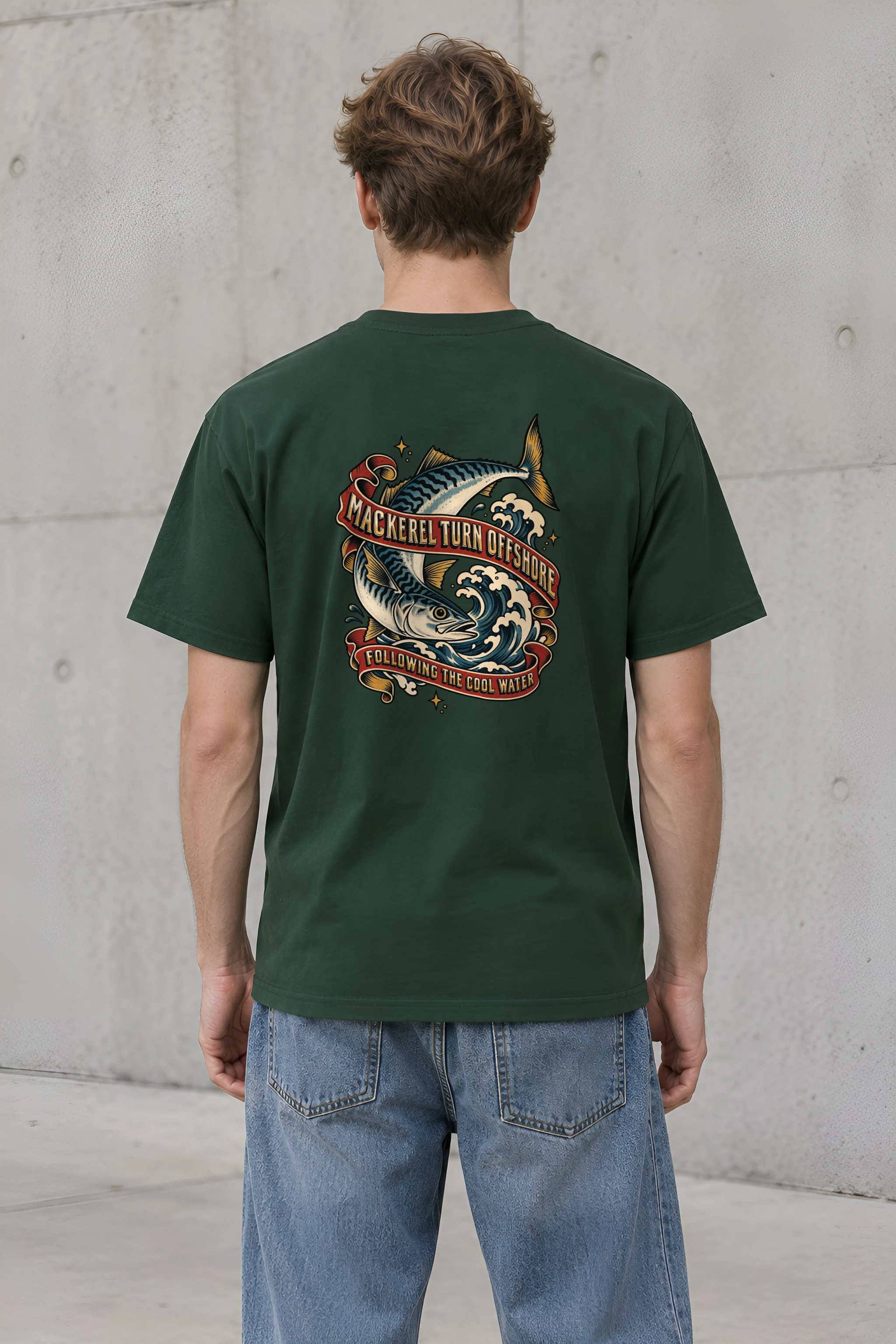 "Mackerel Turn Offshore" Heavyweight Unisex Crewneck T-shirt